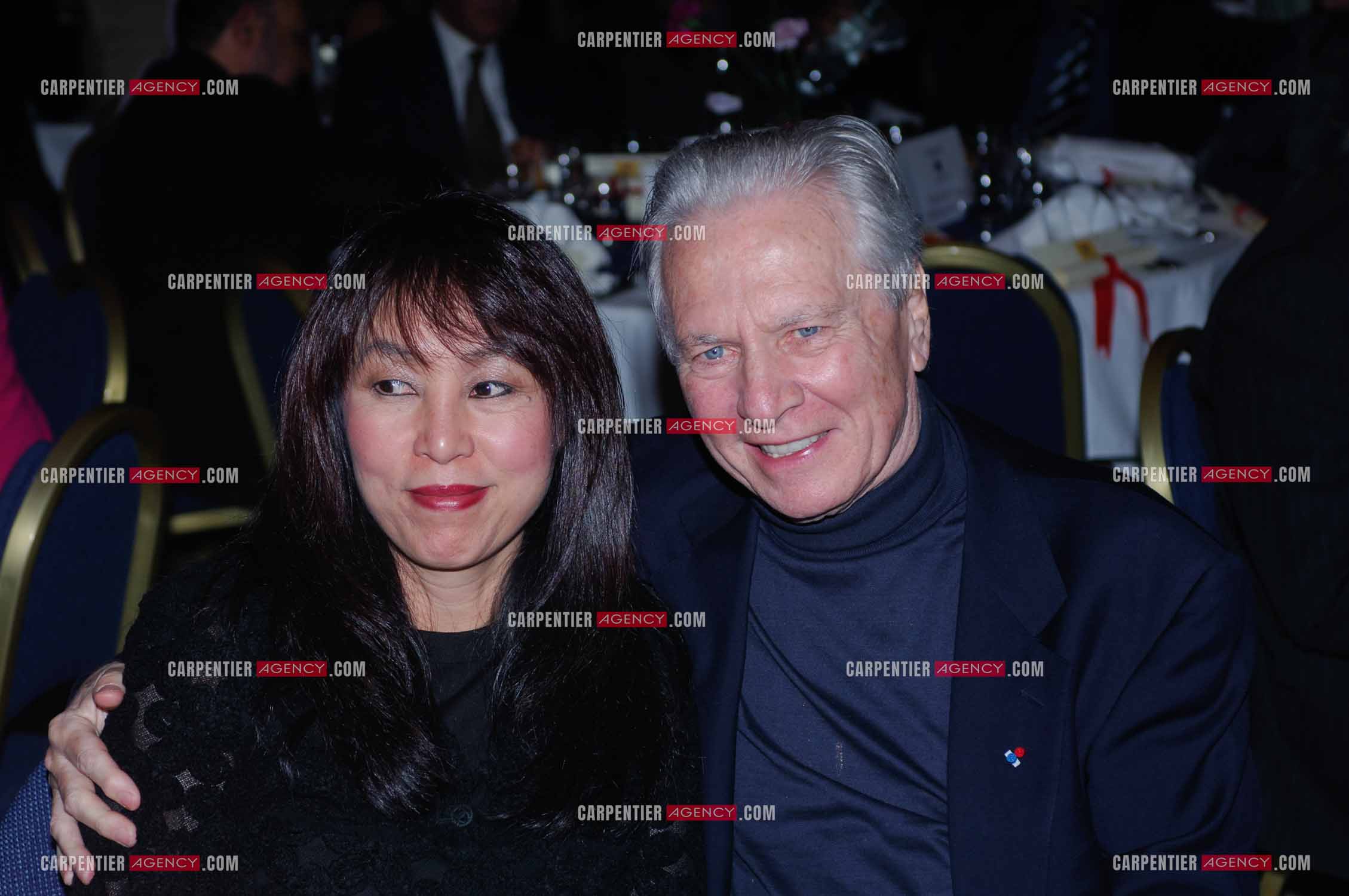 Festival du film à l'hôtel Yadis à Djerba en Tunisie du 28 au 30 Avril 2006. Le compositeur Maurice Jarre et sa femme Fui Fong Khong Jarre.