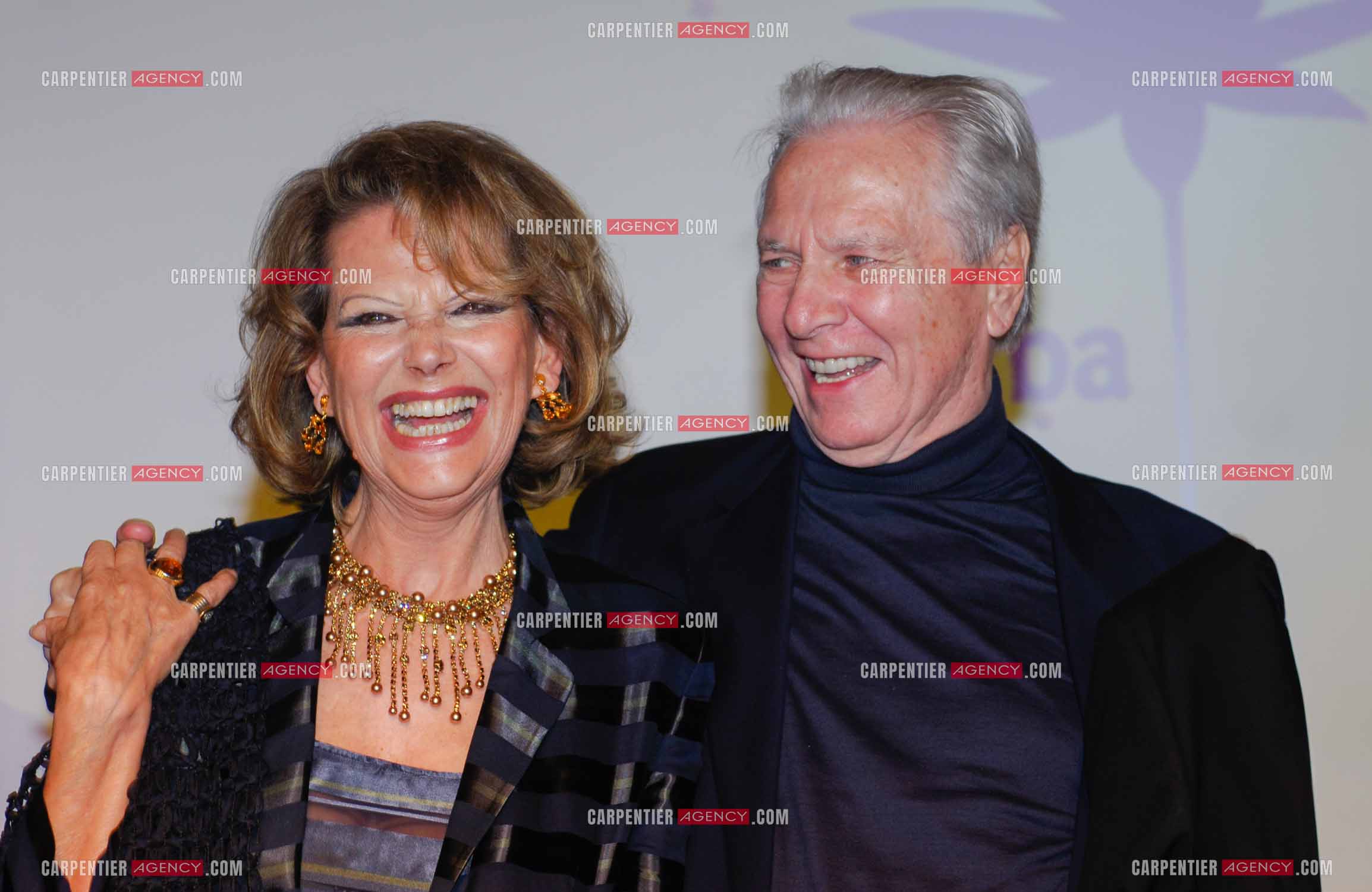 Festival du film à l'hôtel Yadis à Djerba en Tunisie du 28 au 30 Avril 2006. L'actrice Claudia Cardinale et le compositeur Maurice Jarre.