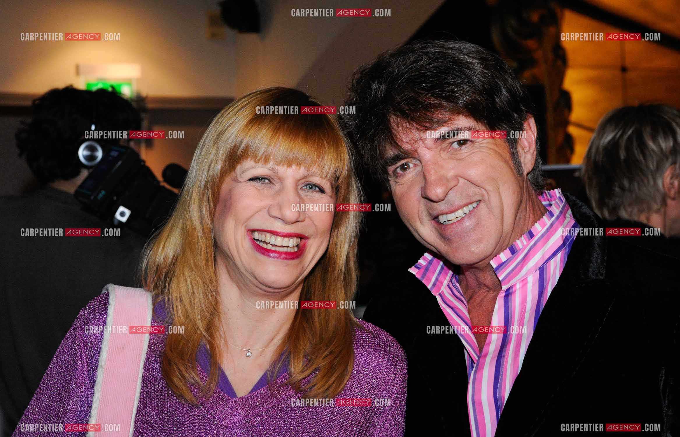 Sortie du livre sur l'animateur Pascal Sevran au Trianon à Paris. Le livre " PASCAL MON AMOUR, MON AMI “ signé des deux auteurs Grégoire Colard et Dominique Lozac'h paru aux éditions Flammarion. La chanteuse Stone et Grégoire Colard.                       ( Exclusif )