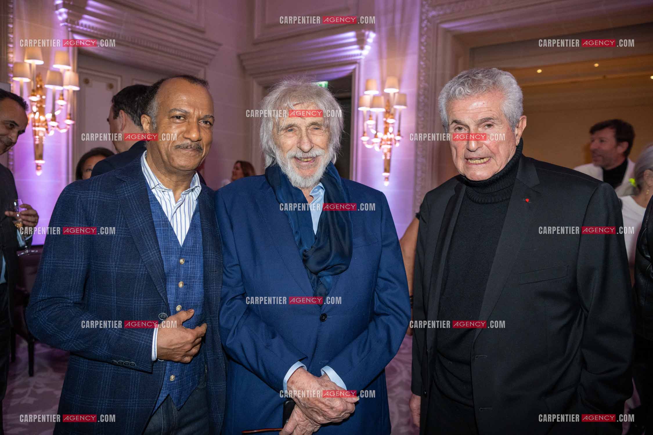 Soirée de Gala des Stéthos d'Or 2024 à l'Hôtel George V à Paris le 18 Mars 2024. Pascal Légitimus, Pierre Richard et Claude Lelouch.