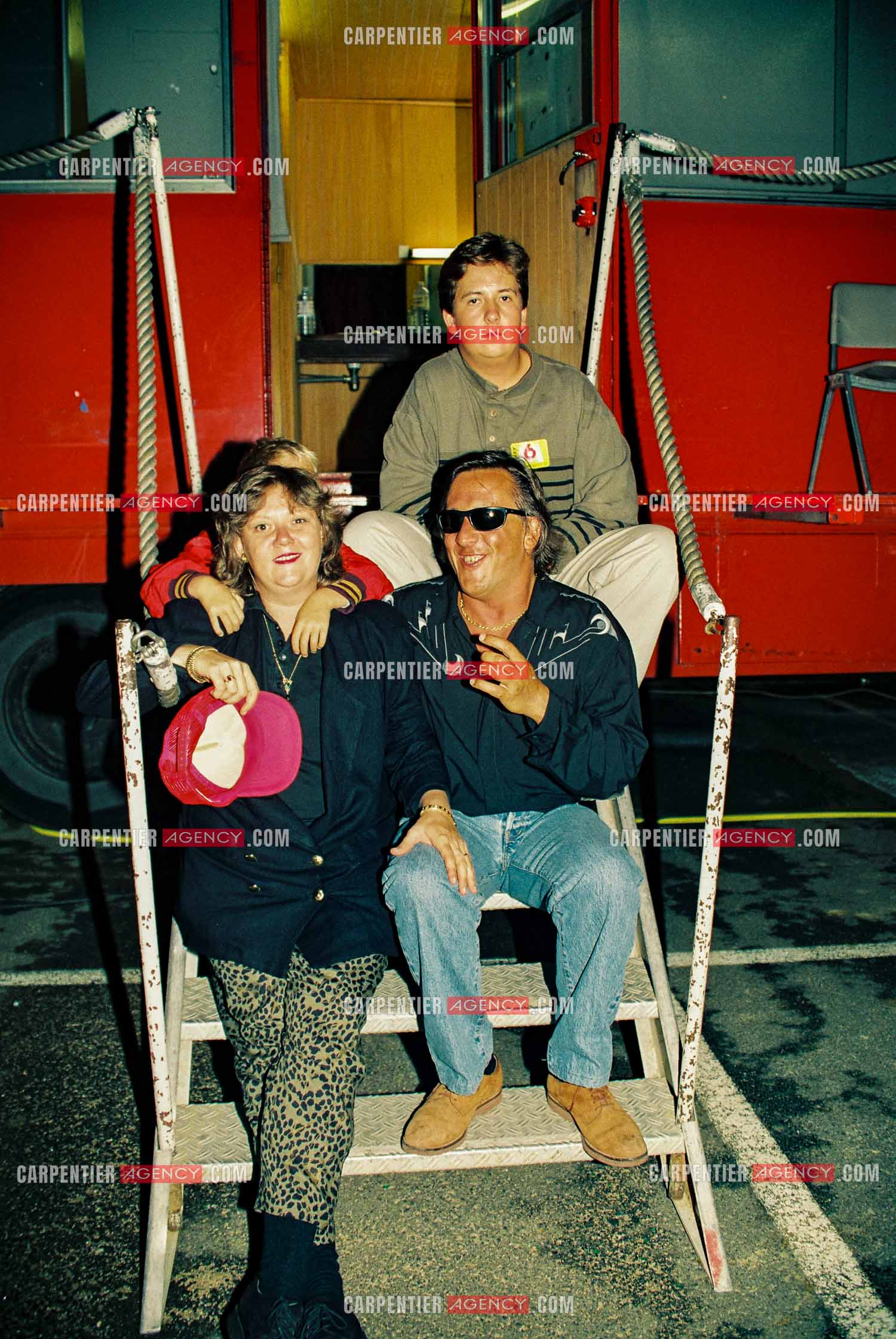 Gilbert Montagné et sa première femme Maureen Byrne et leurs deux fils Nicolas et Éric.   ( Exclusif )