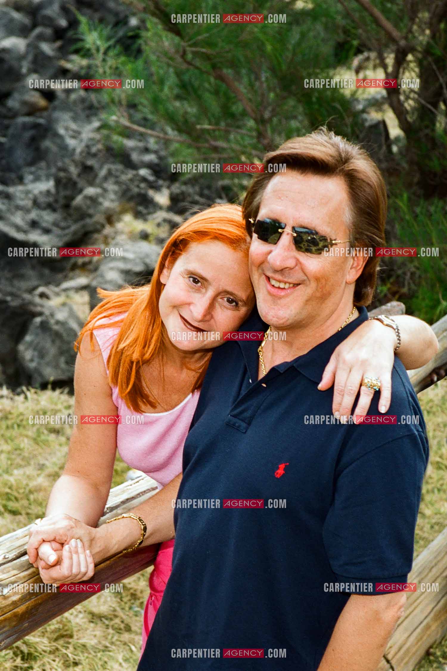 Le chanteur Gilbert Montagné et sa femme Nikole lors d'un séjour sur l'Île de la Réunion.   ( Exclusif )