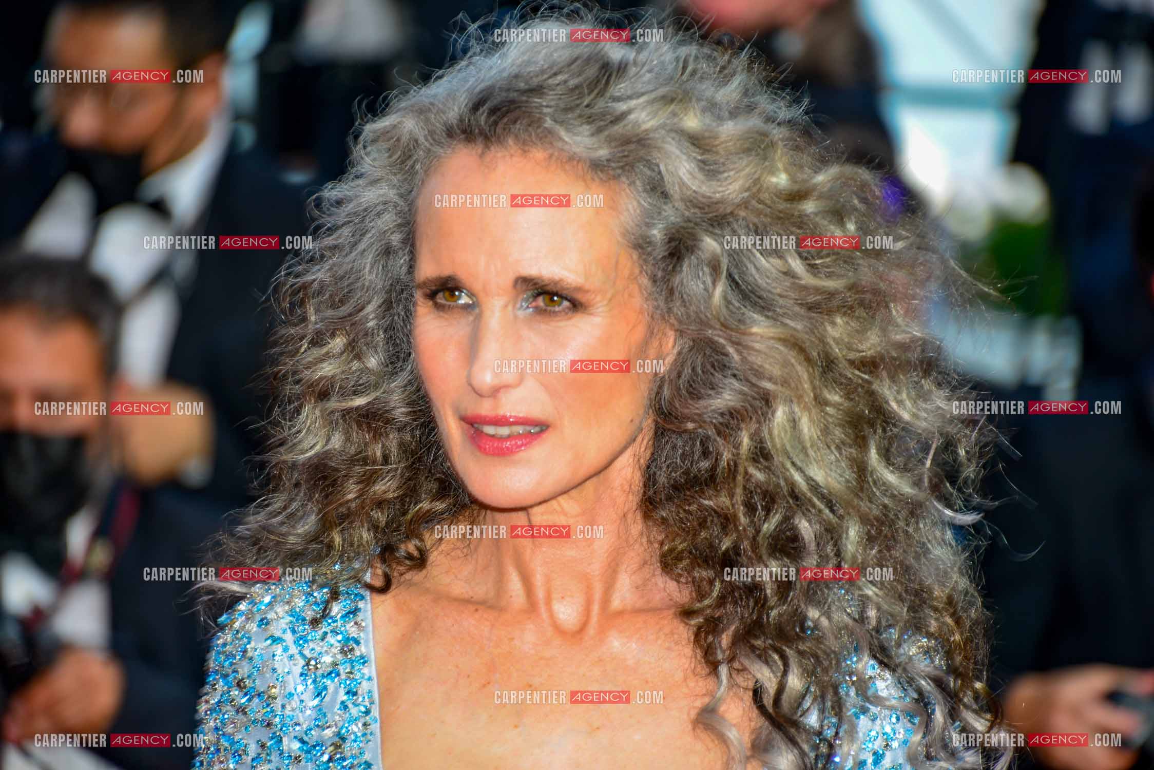 Festival de Cannes 2021. 74e édition du 6 au 17 juillet 2021. L'actrice Andie MacDowell assiste à l'ouverture du Festival et à la projection du film “ Annette “.