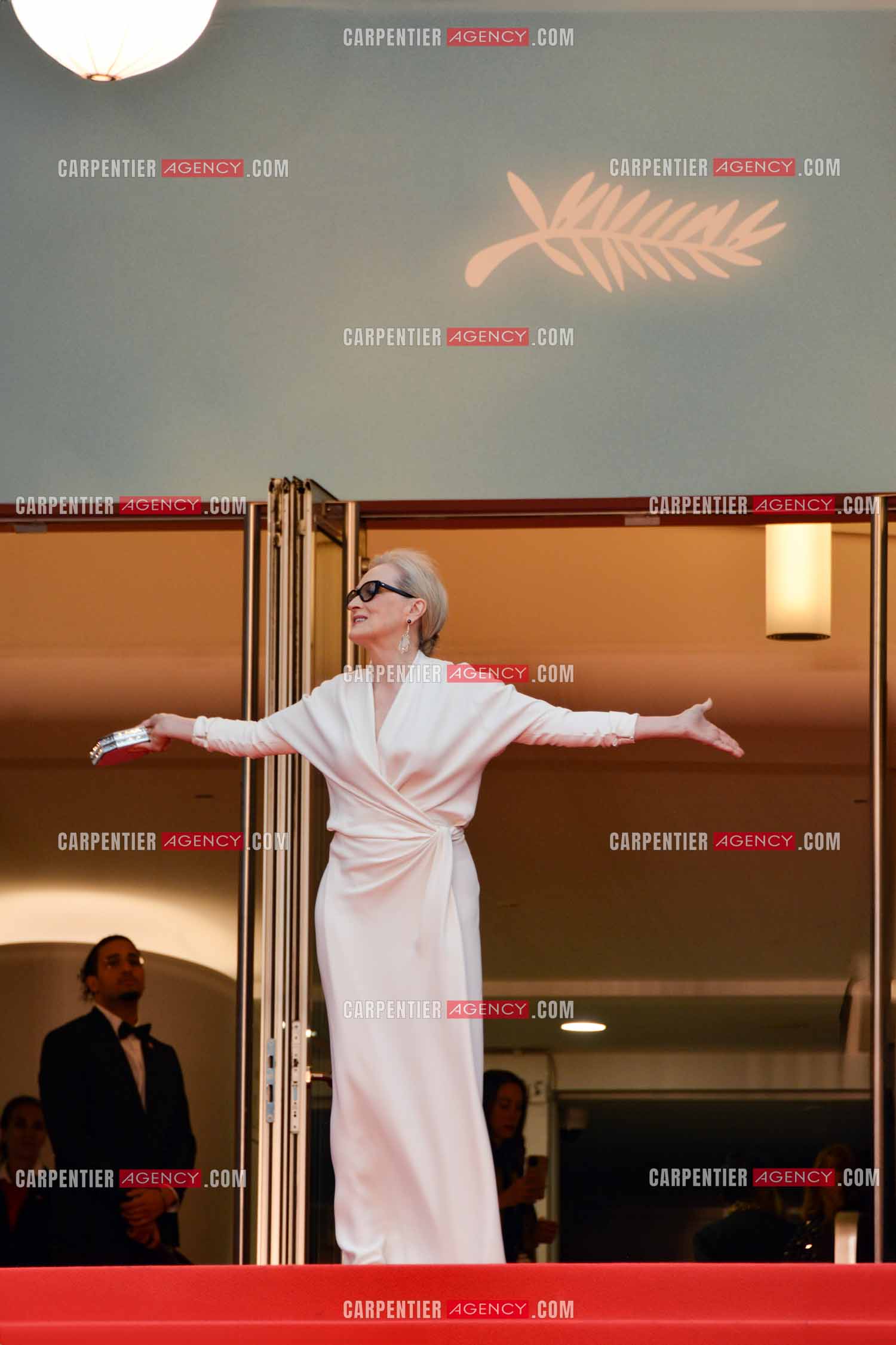 Ouverture du 77ème Festival de Cannes du 14 au 25 mai 2024. L'actrice américaine Meryl Streep sur le tapis rouge pour la cérémonie d’ouverture.