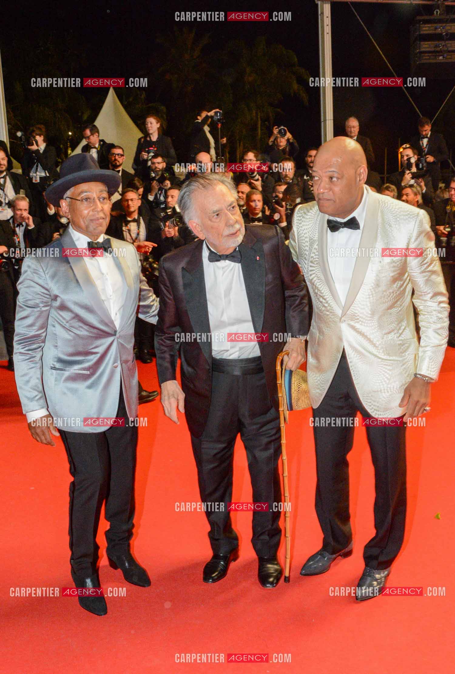 Festival de Cannes 2024. 77e édition du 14 au 25 Mai 2024. Laurence Fishburne, Francis Ford Coppola et Giancarlo Esposito pour la projection du film “ Megalopolis “.