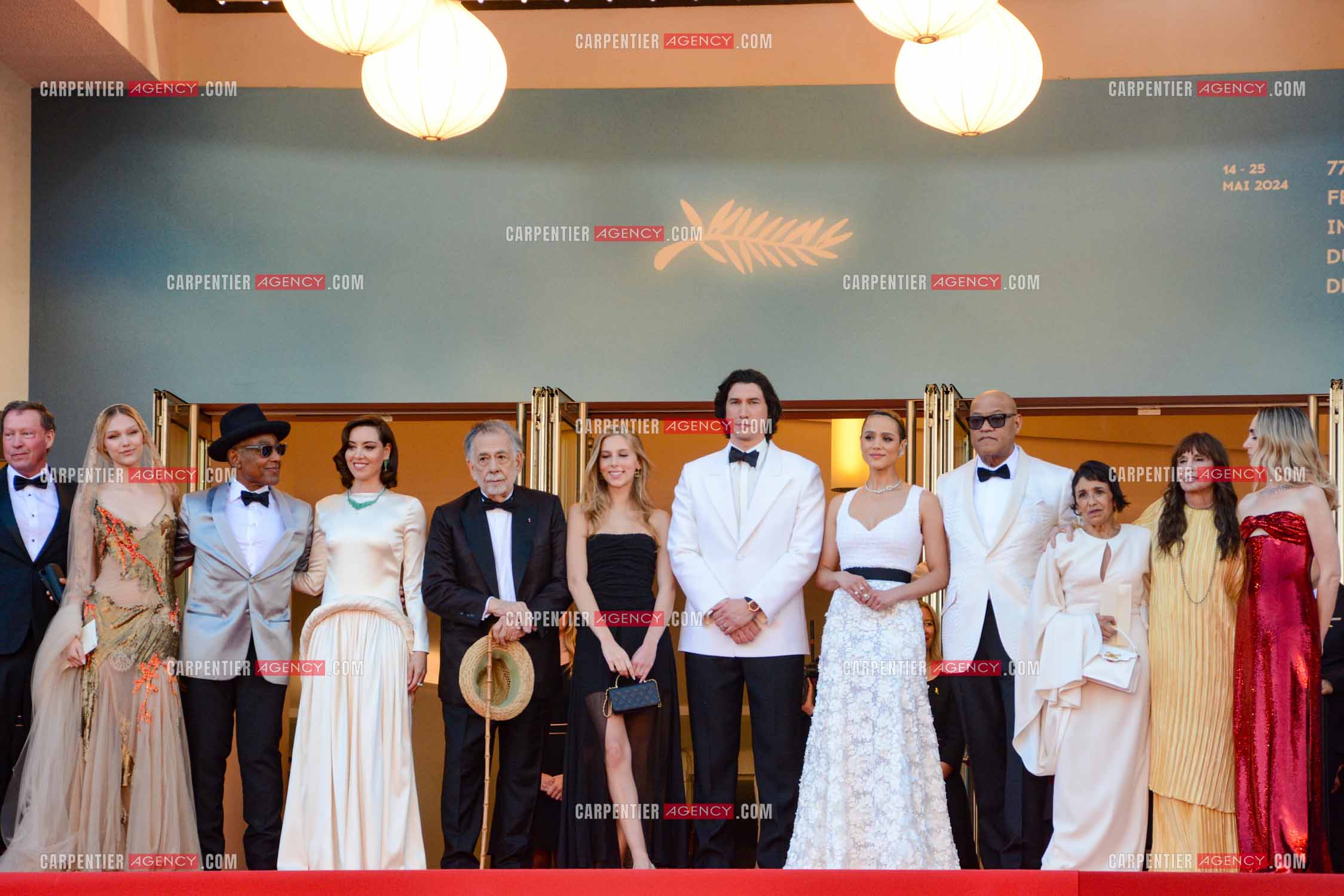 Festival de Cannes 2024. 77e édition du 14 au 25 Mai 2024. Jon Voight, Shia LaBeouf, Nathalie Emmanuel, Chloe Fineman, Grace VanderWaal, Romy Croquet, Laurence Fishburne, Francis Ford Coppola, Giancarlo Esposito, D. B. Sweeney, Talia Shire, Adam Driver  pour la projection du film “ Megalopolis “.