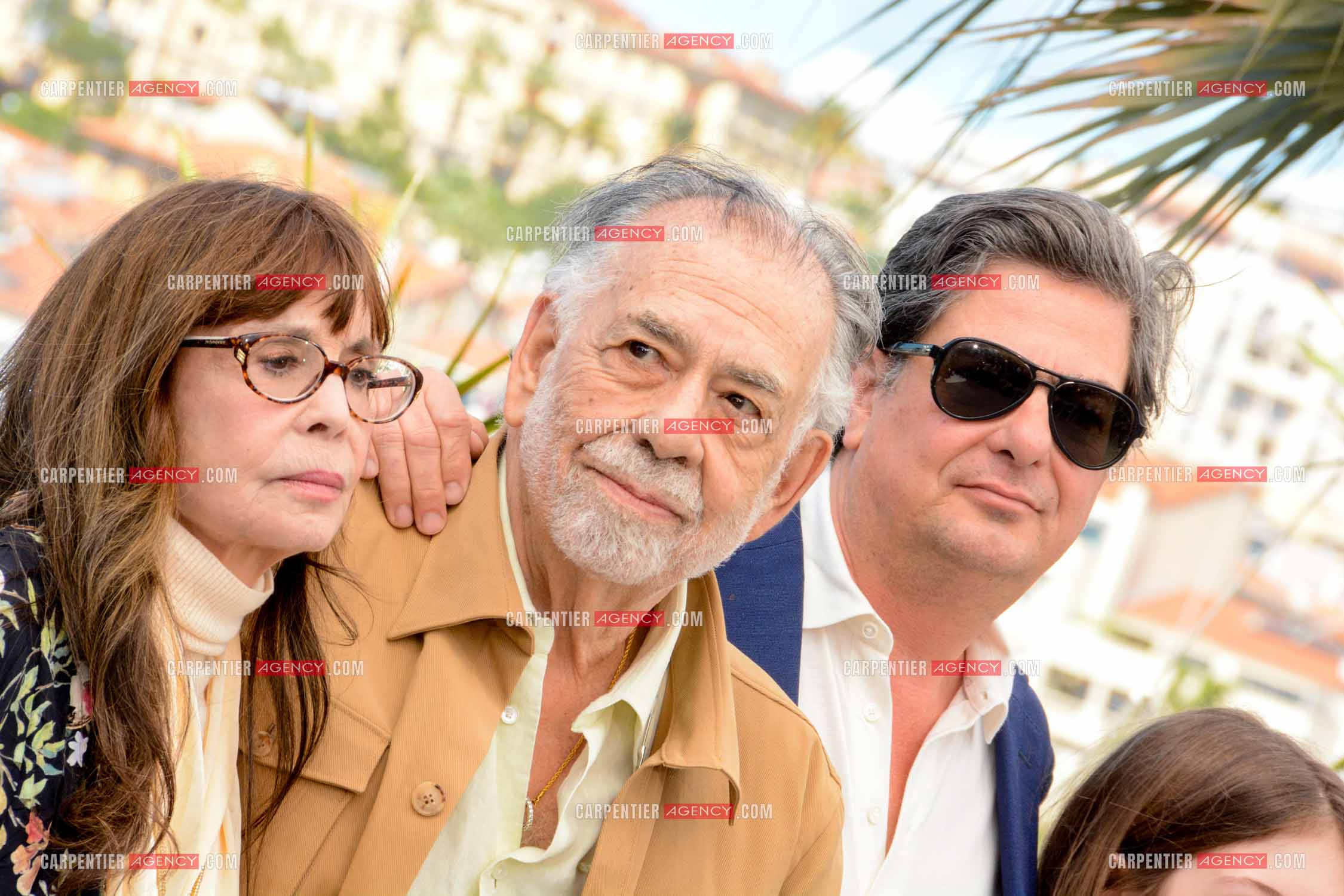 Festival de Cannes 2024. 77e édition du 14 au 25 Mai 2024. Talia Shire, Francis Ford Coppola et Roman Coppola pour la projection du film “ Megalopolis “.