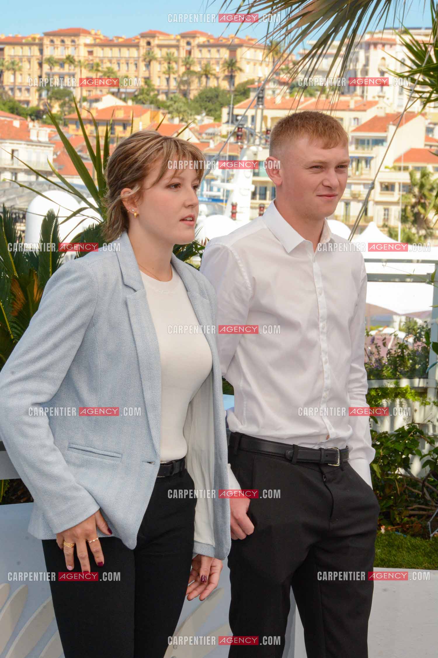 Festival de Cannes 2024. 77e édition du 14 au 25 Mai 2024. Photocall du film " Vingt Dieux ".  Maïwene Barthelemy et Clément Faveau.
