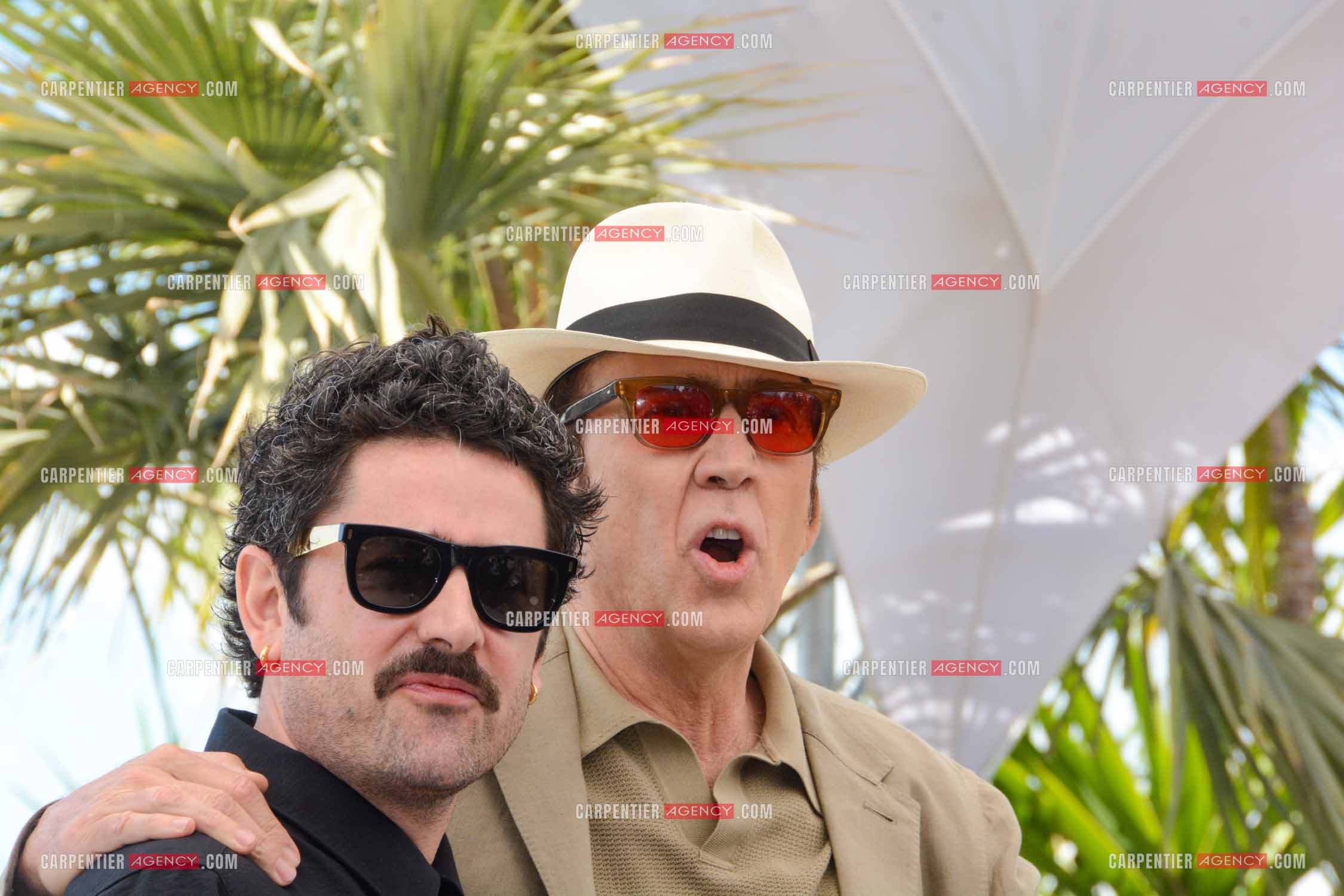 Festival de Cannes 2024. 77e édition du 14 au 25 Mai 2024. Photocall du film "The Surfer". Le réalisateur irlandais Lorcan Finnegan et l'acteur américain Nicolas Cage.