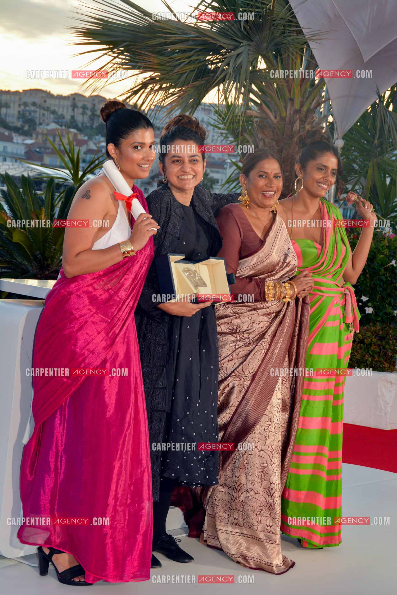 Clôture du  77ème Festival de Cannes et remises des Palmes d'or. Divya Prabha, Payal Kapadia, Chhaya Kadam et Kani Kusruti posent le Grand Prix pour “All We Imagine as Light“ à la Palme D'Or Winners.