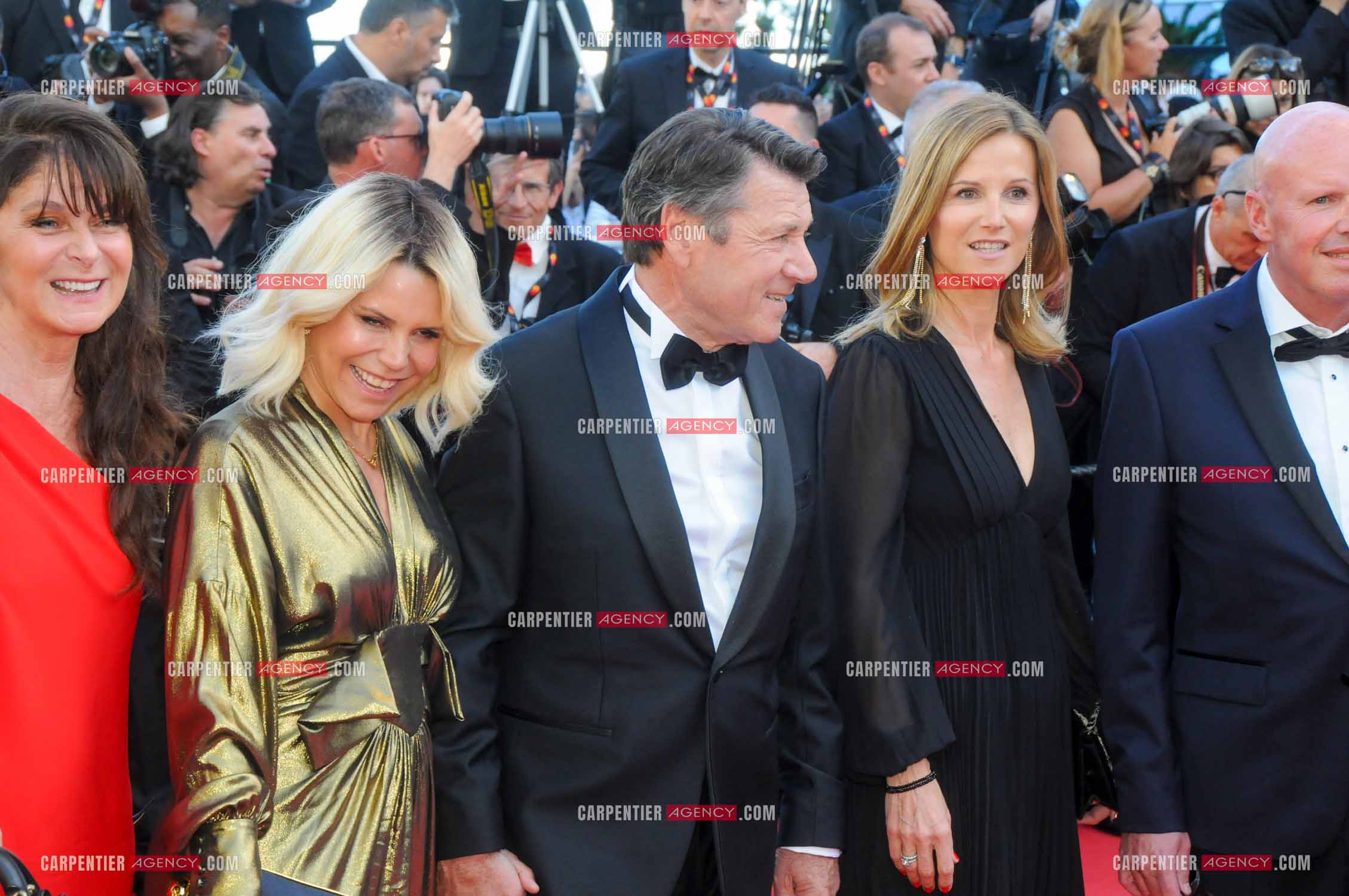 Ouverture du  77ème Festival de Cannes du 14 au 25 mai 2024. Montée des marches du film “ Emilia Perez “. Laura Tenoudji et son mari Christian Estrosi.