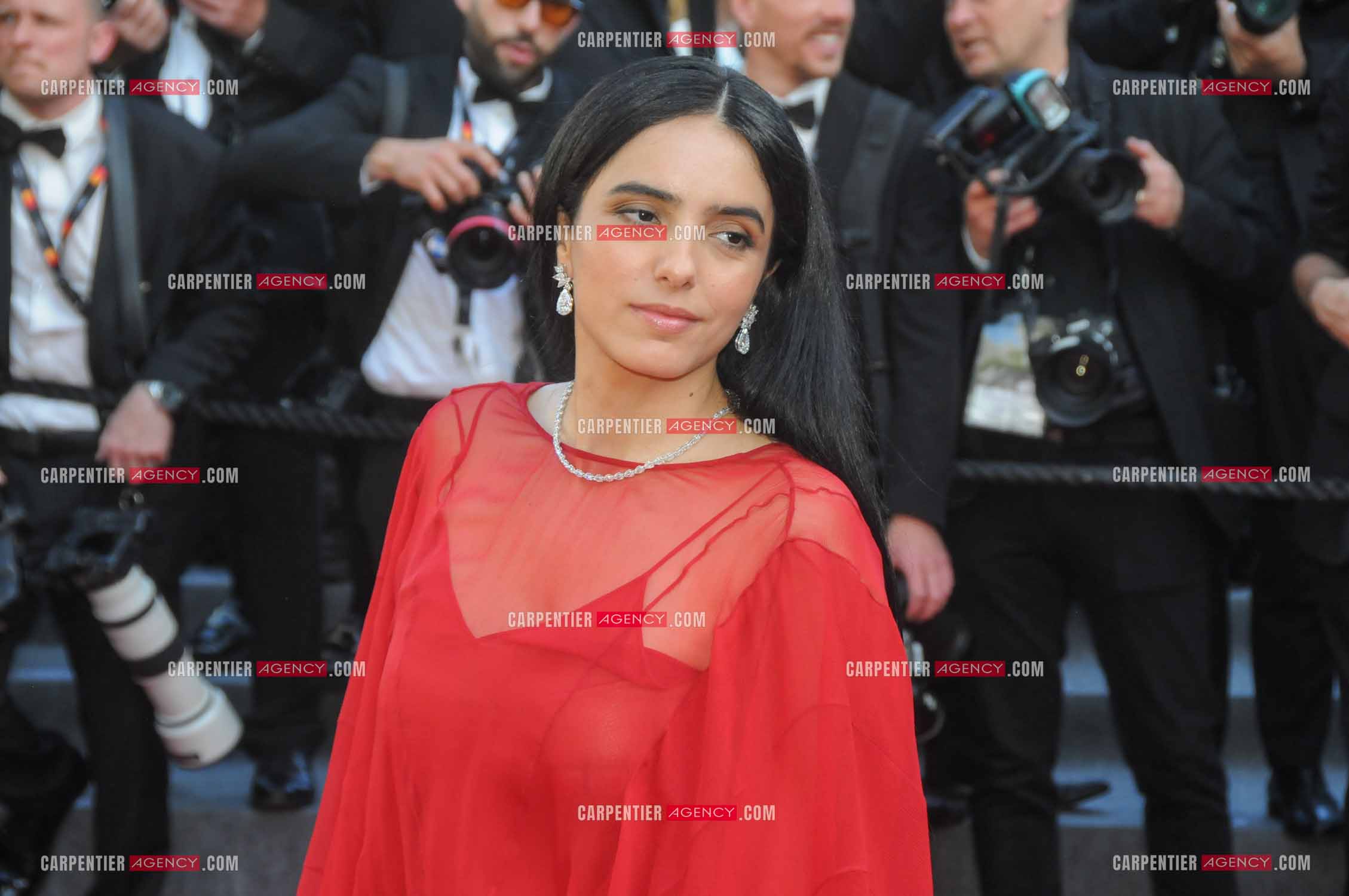 Ouverture du  77ème Festival de Cannes du 14 au 25 mai 2024. Montée des marches du film “ Emilia Perez “. L'actrice Hafsia Herzi.
