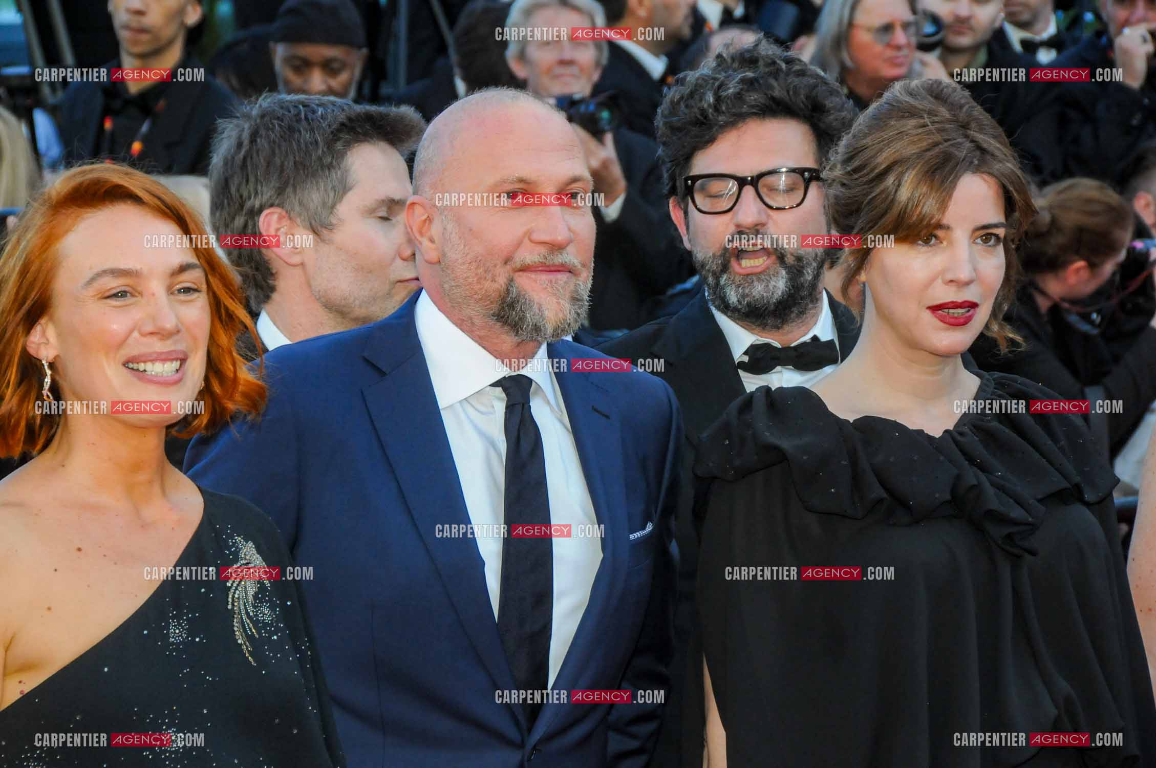 Ouverture du  77ème Festival de Cannes du 14 au 25 mai 2024. Montée des marches du film “ Emilia Perez “. Laetitia Dosch, Francois Damiens et Anabela Moreira.