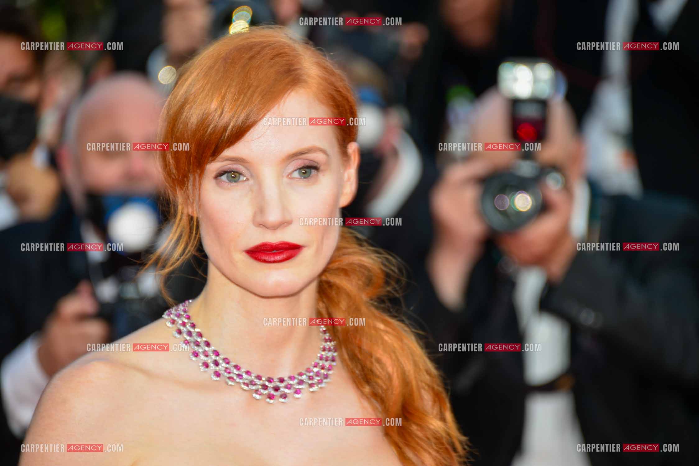 Festival de Cannes 2021. 74e édition du 6 au 17 juillet 2021. L'actrice Jessica Chastain assiste à l'ouverture du Festival et à la projection du film “ Annette “.