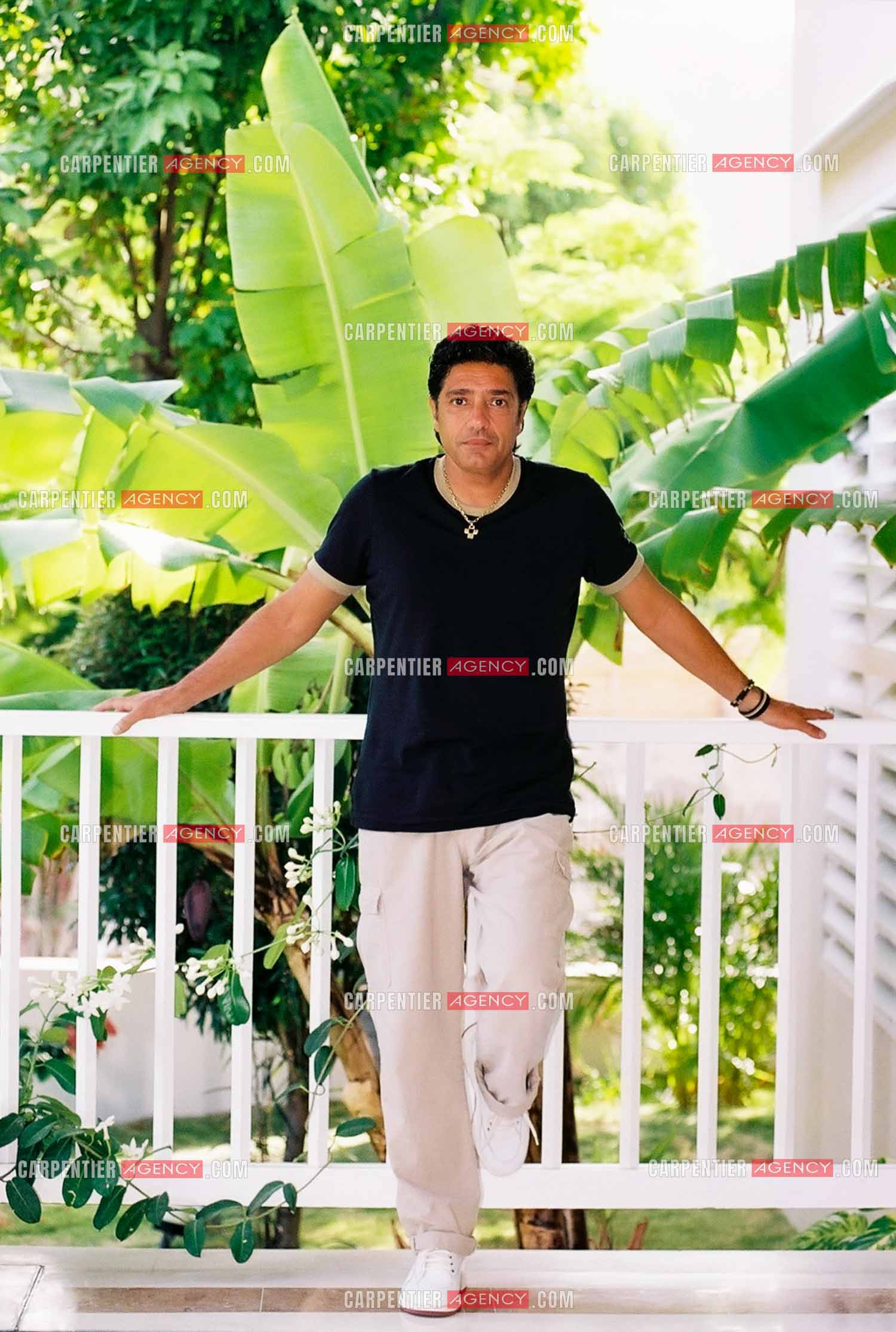 Le chanteur Frédéric François lors des escales de sa croisière aux Caraïbes en 2001.  ( Exclusif )