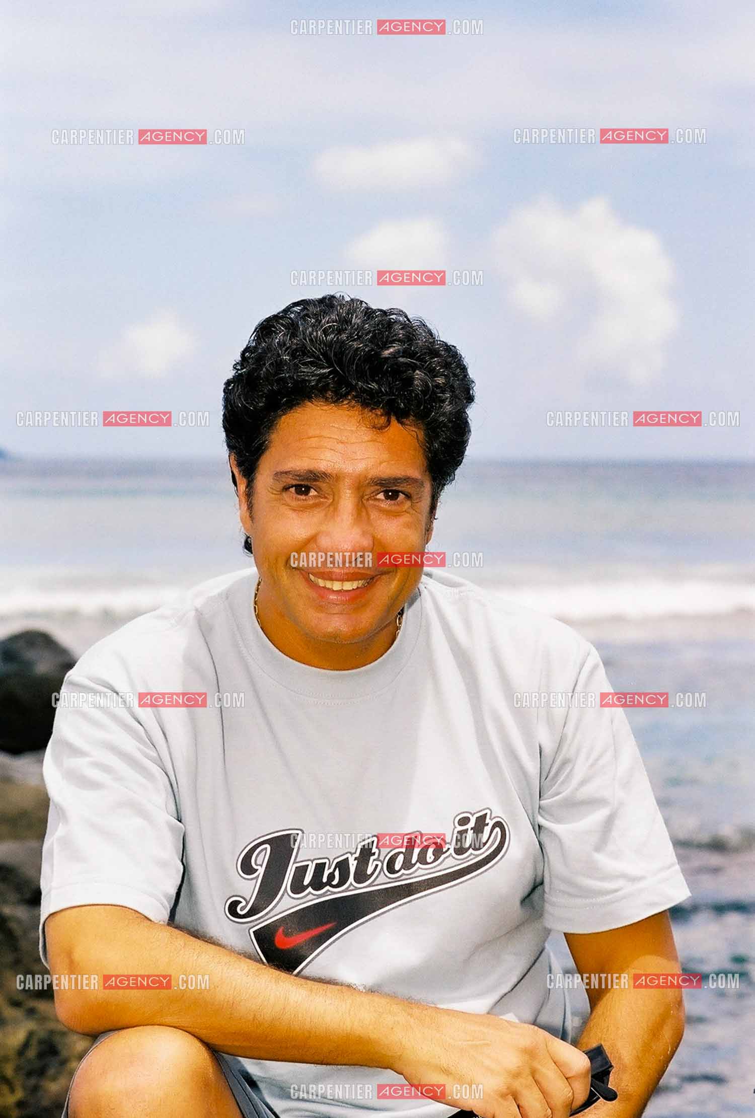 Le chanteur Frédéric François lors des escales de sa croisière aux Caraïbes en 2001.  ( Exclusif )