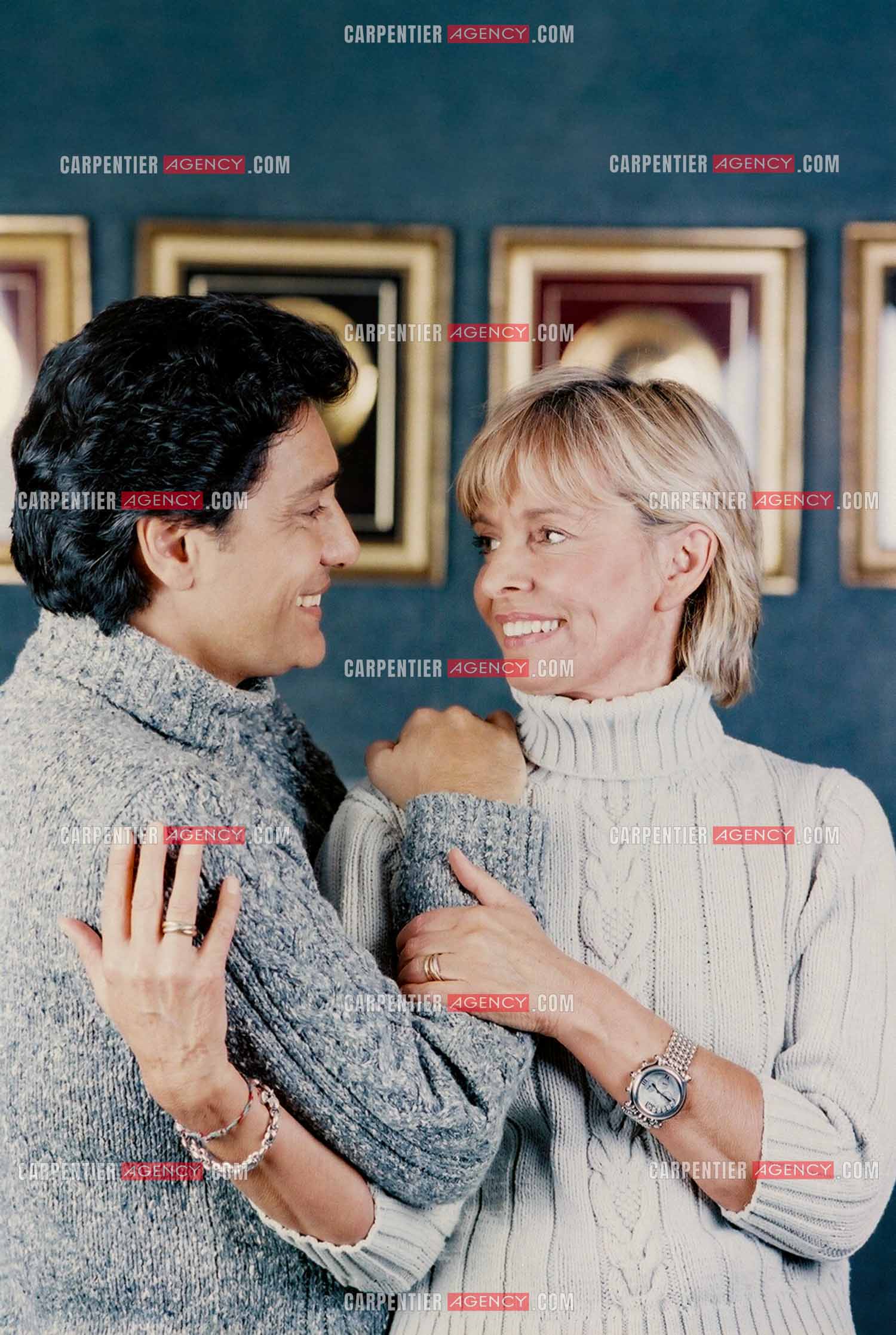 Le chanteur Frédéric François chez lui en Belgique. Frédéric et sa femme Monique.  ( Exclusif )