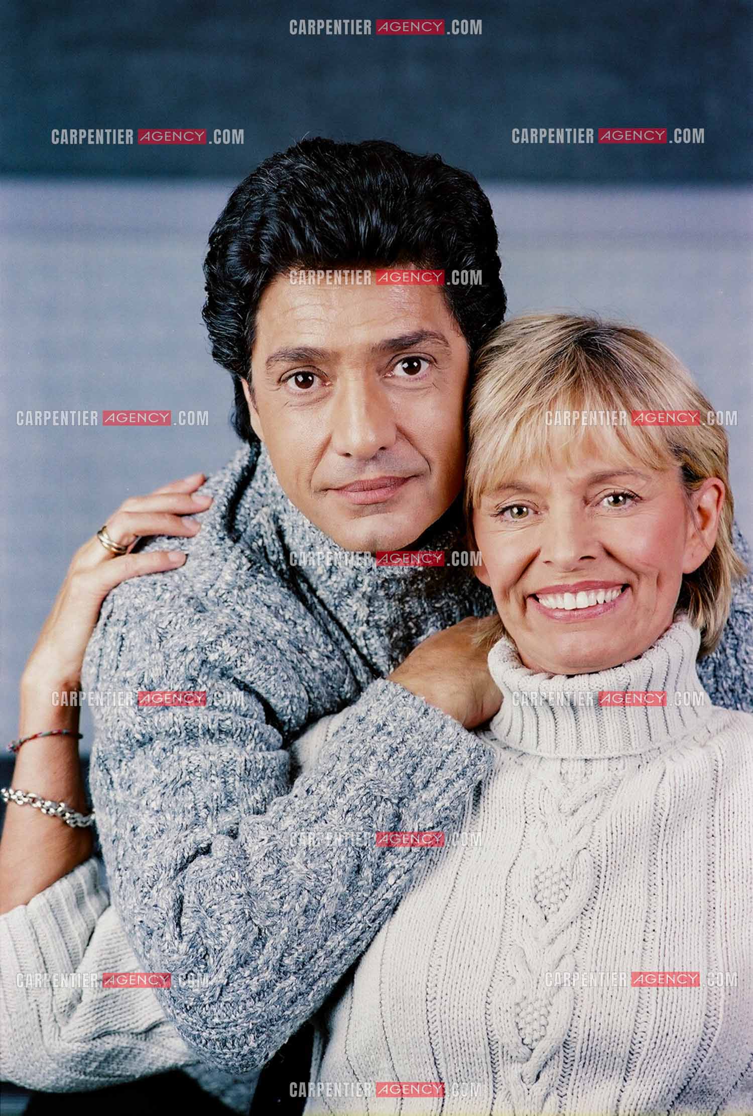 Le chanteur Frédéric François chez lui en Belgique. Frédéric et sa femme Monique.  ( Exclusif )