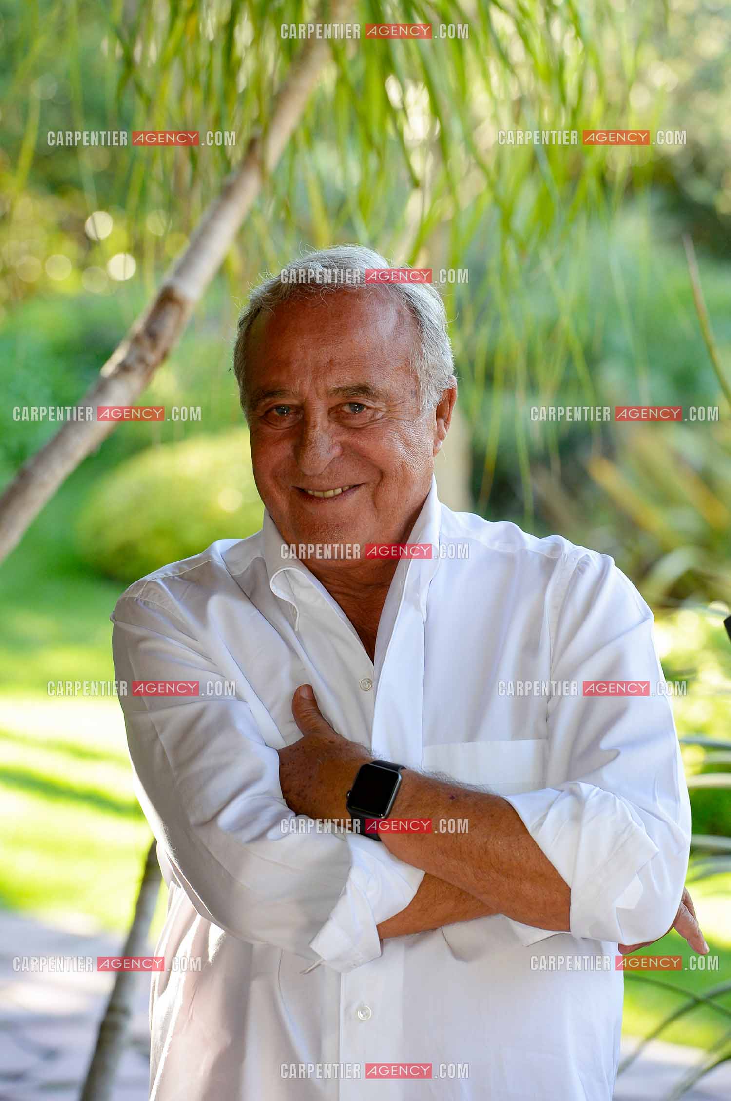 Le créateur de mode Daniel Hechter chez lui dans sa résidence de St Tropez en 2017.   ( Exclusif )