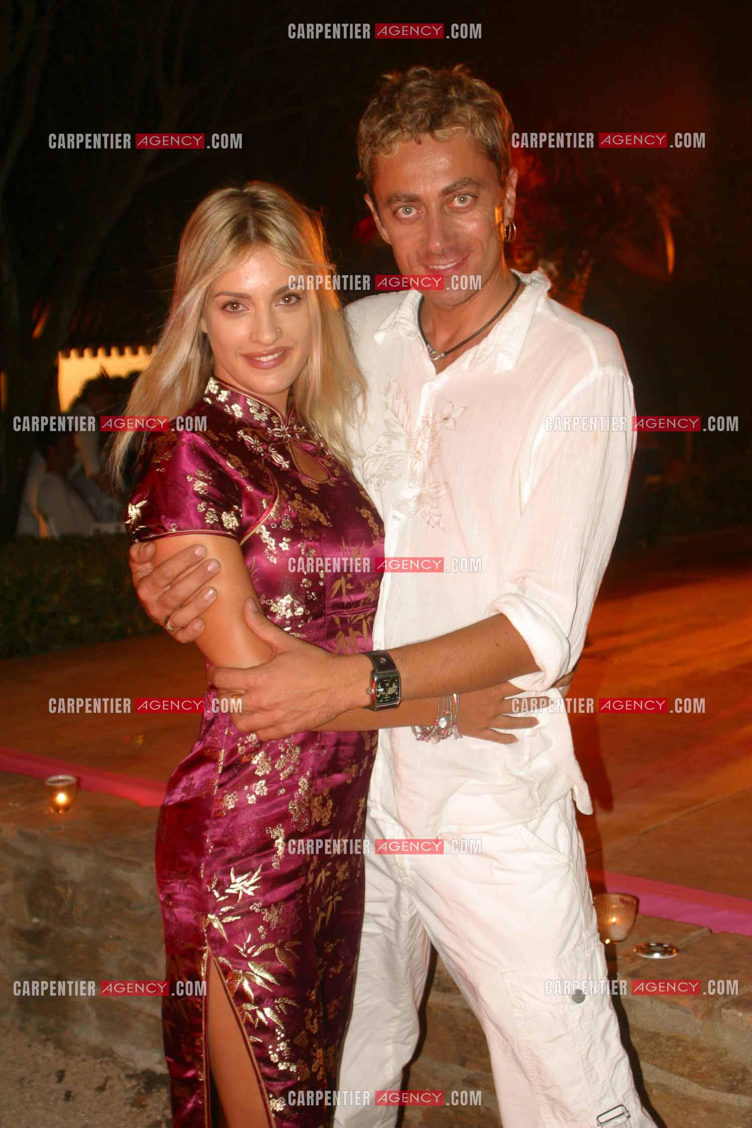 Eve Angeli et son mari Michel Rostaing lors d'une soirée à St Tropez.     ( Exclusif )