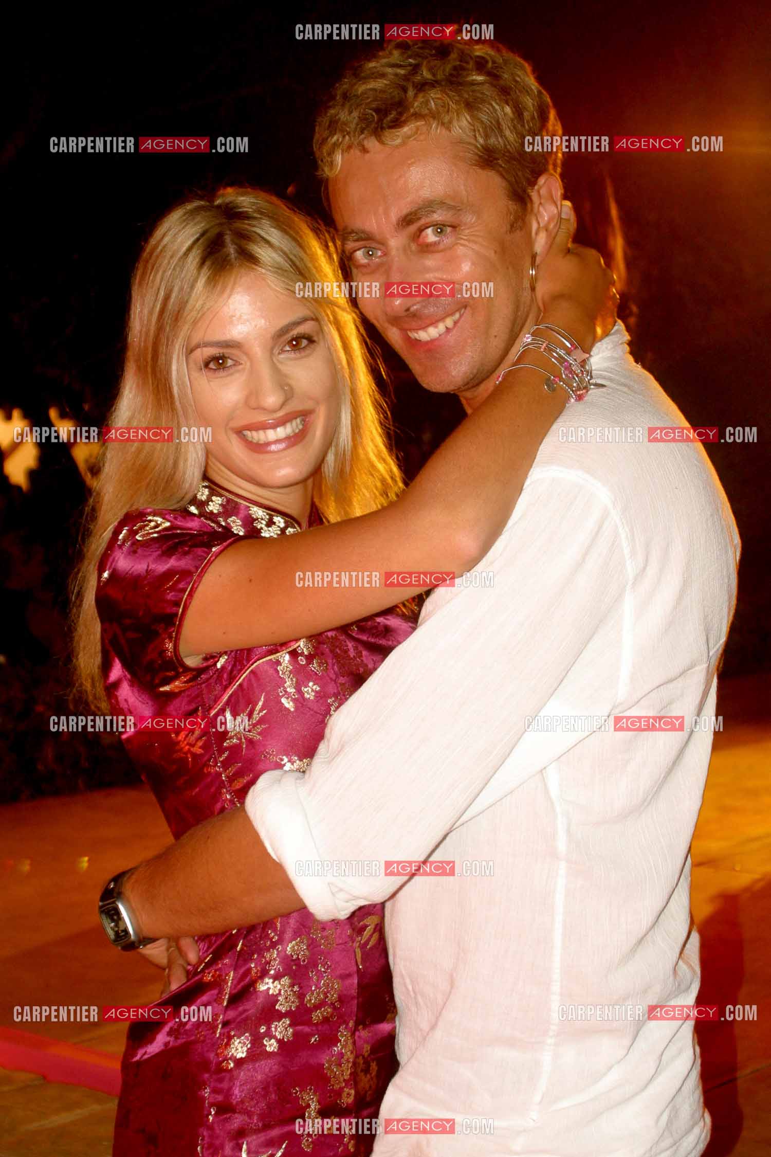 Eve Angeli et son mari Michel Rostaing lors d'une soirée à St Tropez.     ( Exclusif )