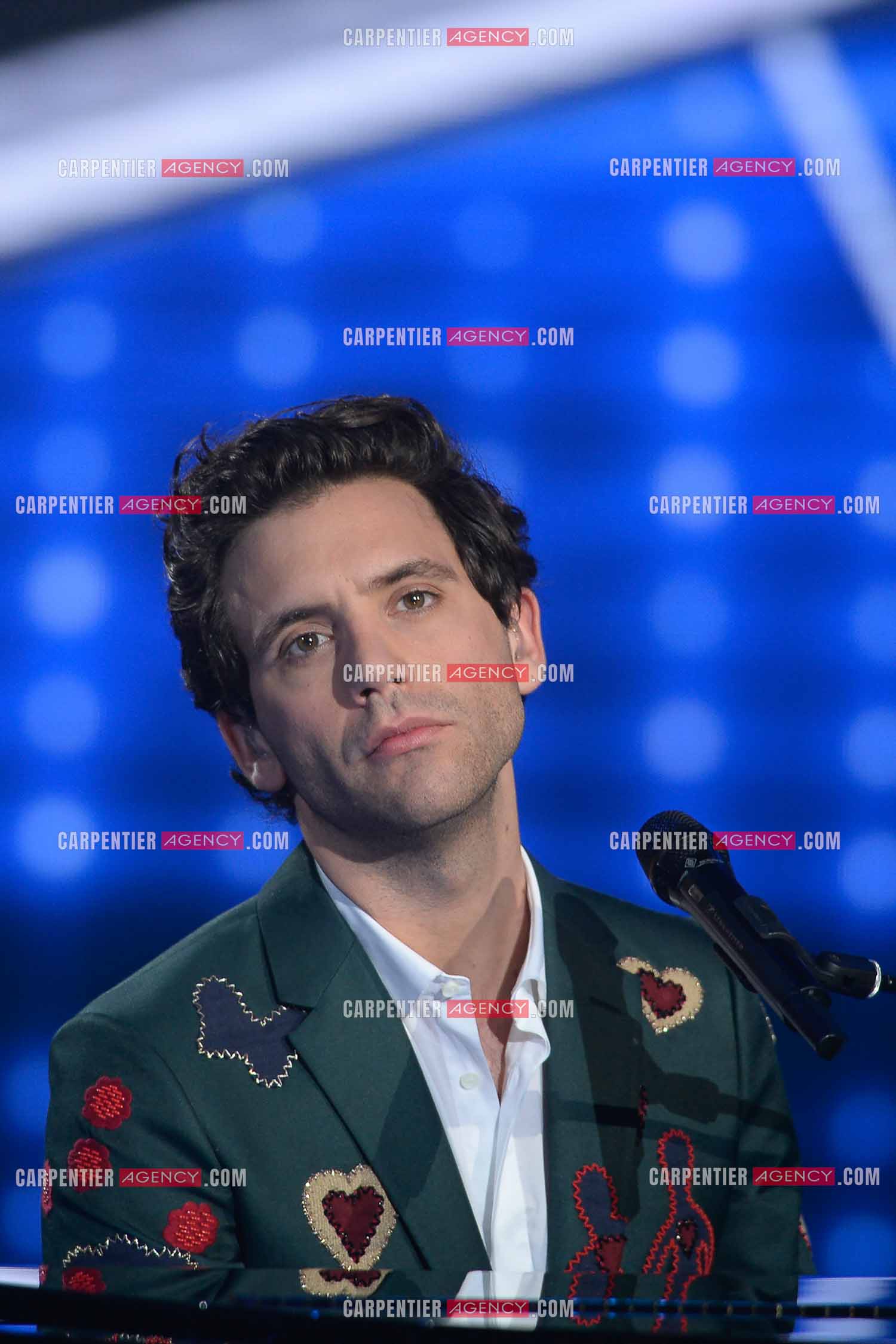 Le coach Mika lors de l'émission The Voice.  ( Exclusif )