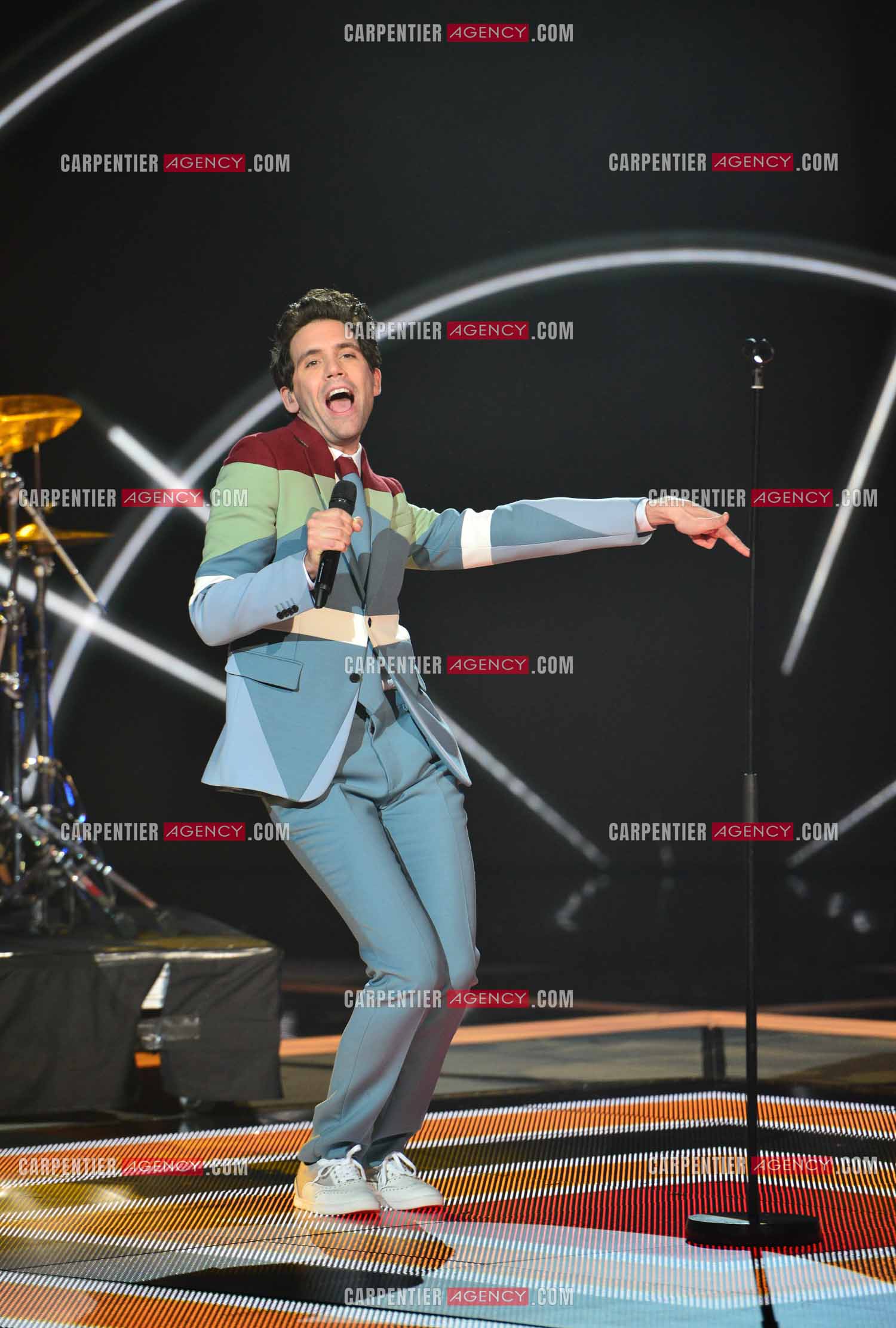 Le coach Mika lors de l'émission The Voice.  ( Exclusif )