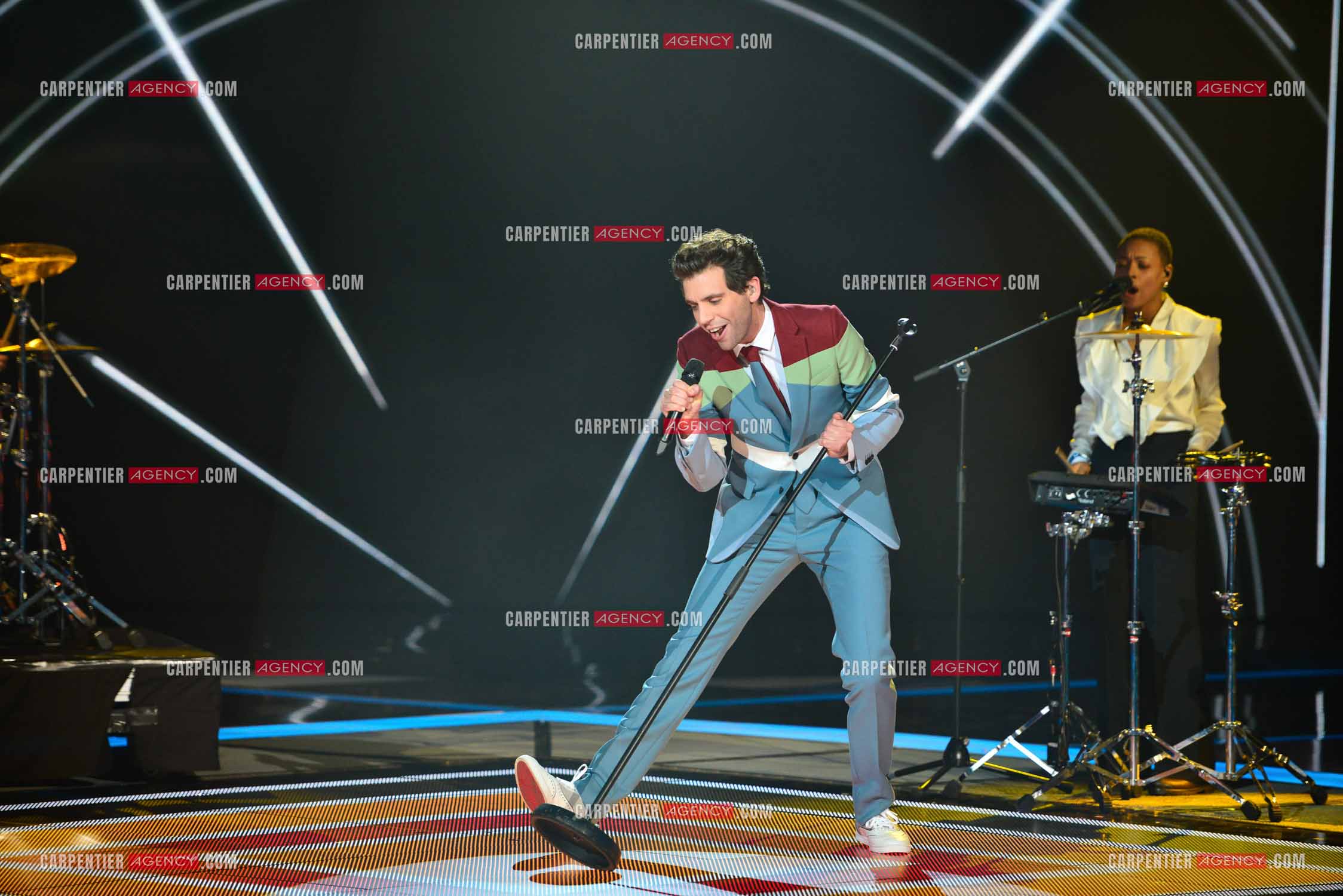 Le coach Mika lors de l'émission The Voice.  ( Exclusif )