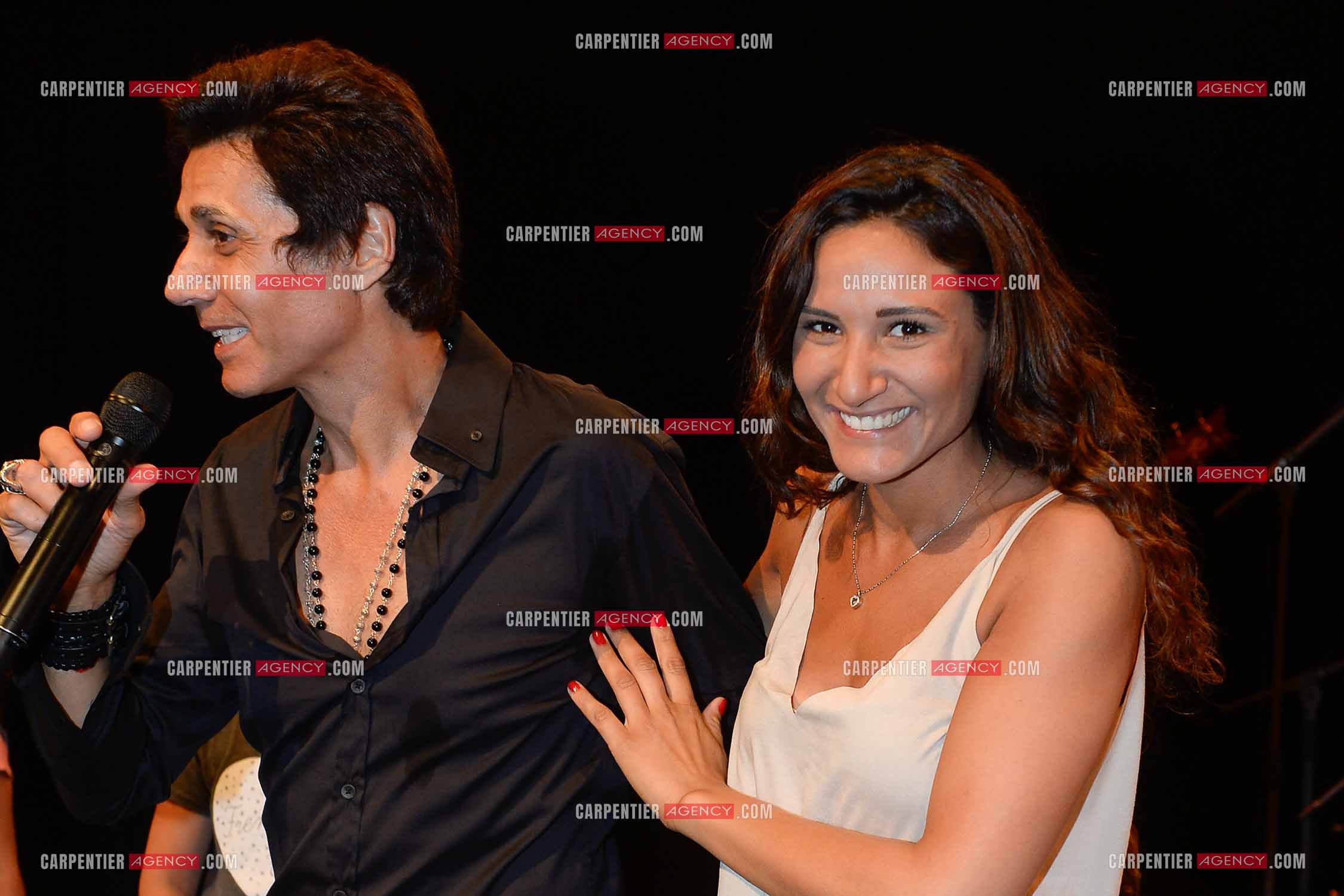 Le chanteur Jean-Luc Lahaye avec sa fille Margaux en concert.   ( Exclusif )