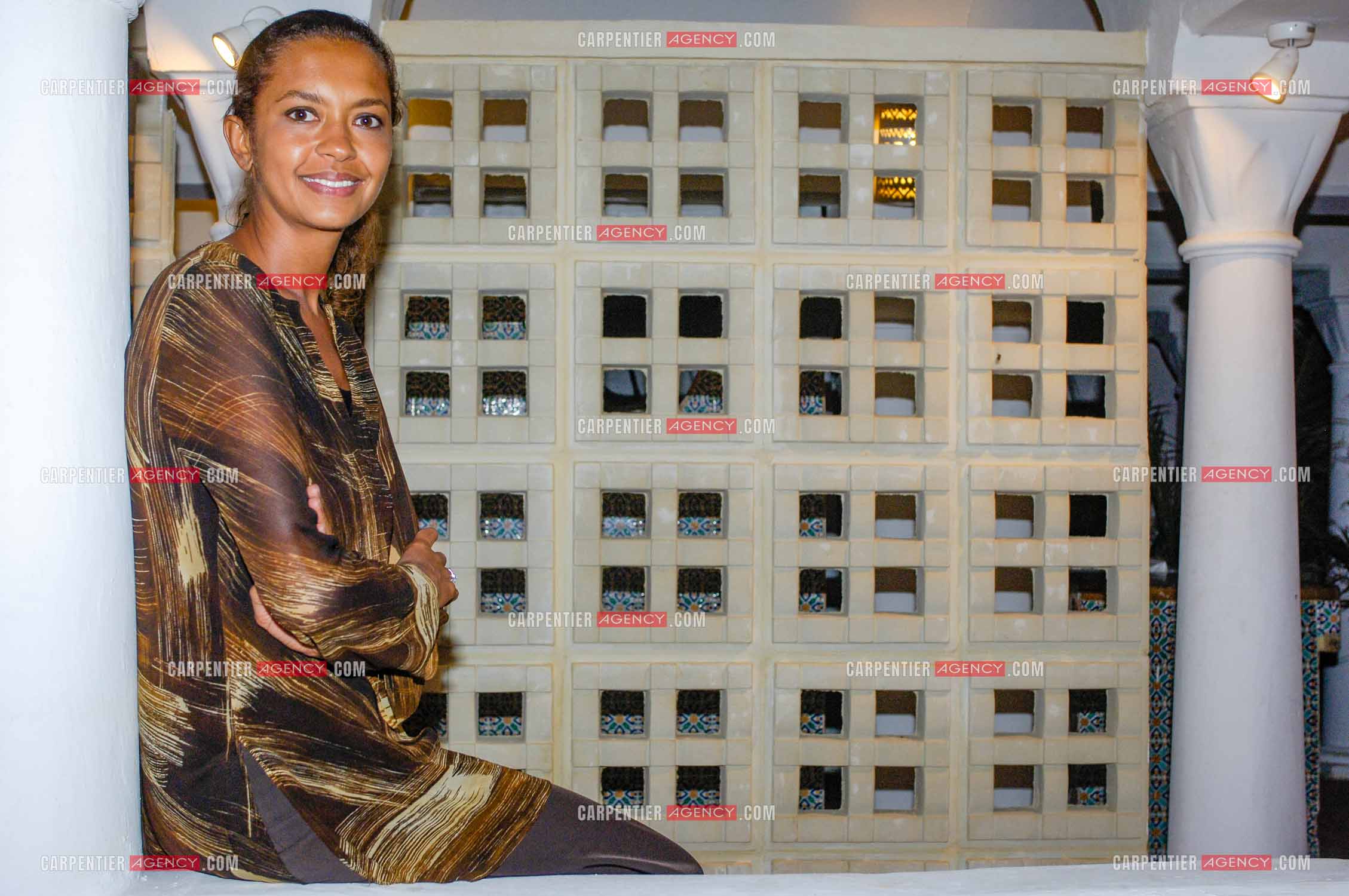 L'animatrice Karine Le Marchand lors du Trophémina de Djerba. ( Exclusif )