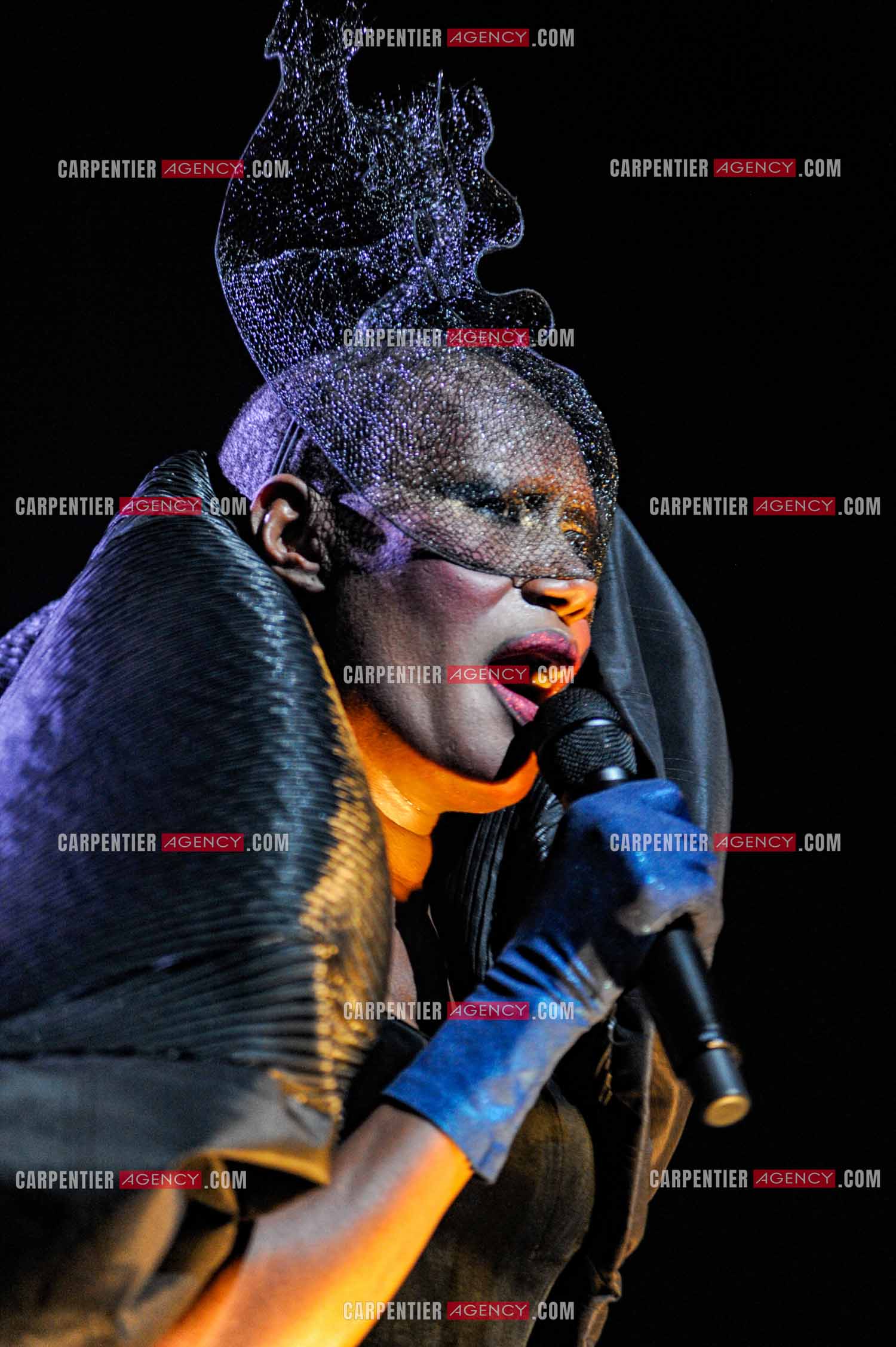 La chanteuse Grace Jones en concert à Bruxelles le 16 mars 2009.  ( Exclusif )