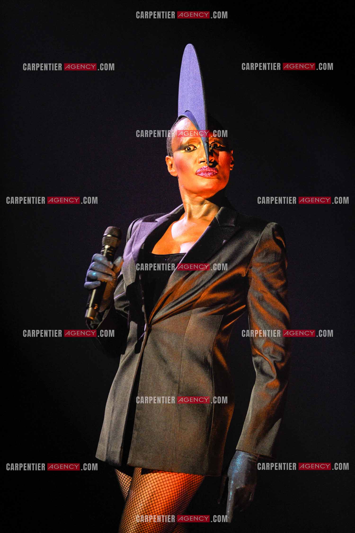La chanteuse Grace Jones en concert au Grand Rex à Paris le 23 mars 2009.  ( Exclusif )