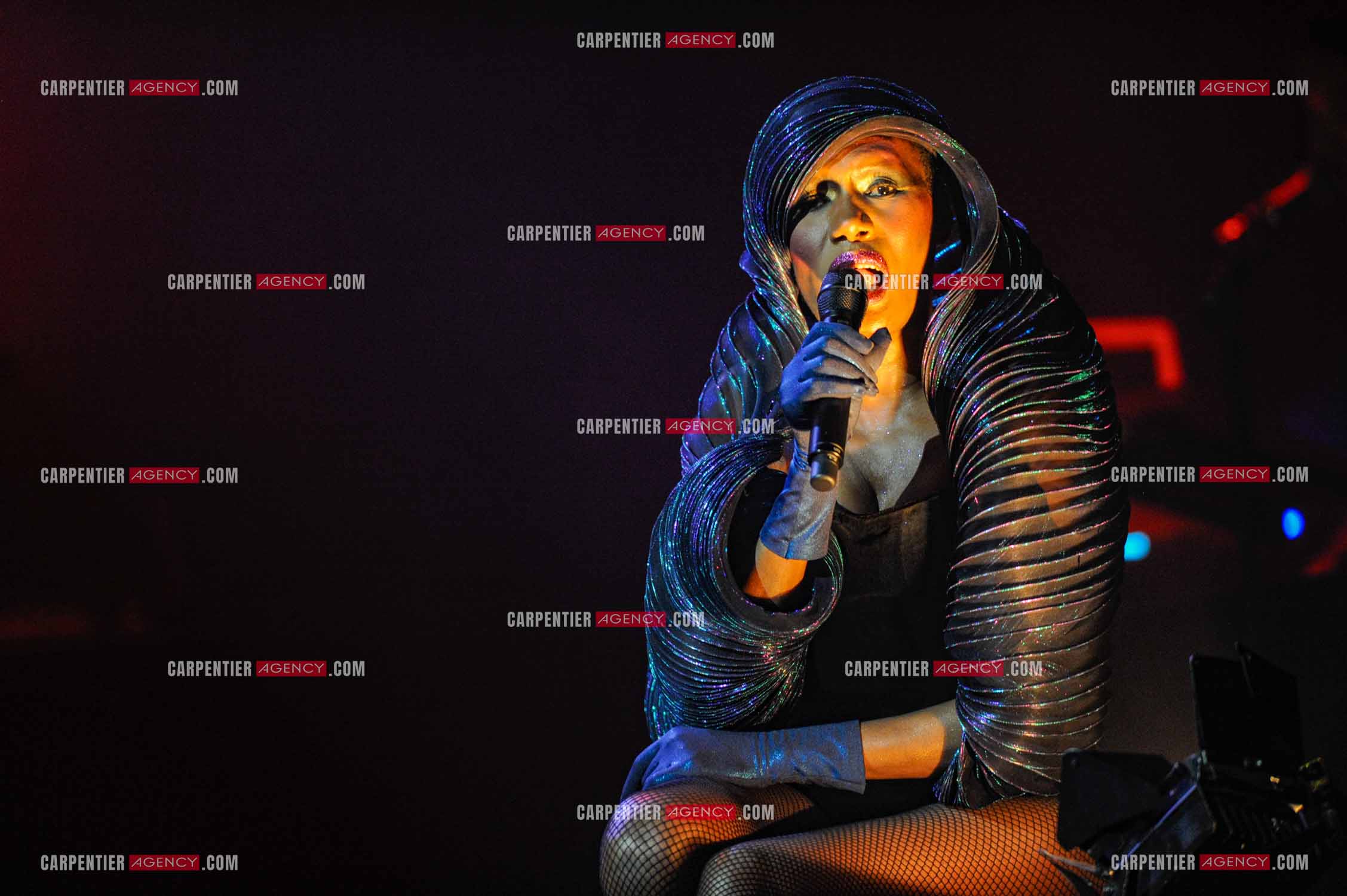 La chanteuse Grace Jones en concert au Grand Rex à Paris le 23 mars 2009.  ( Exclusif )