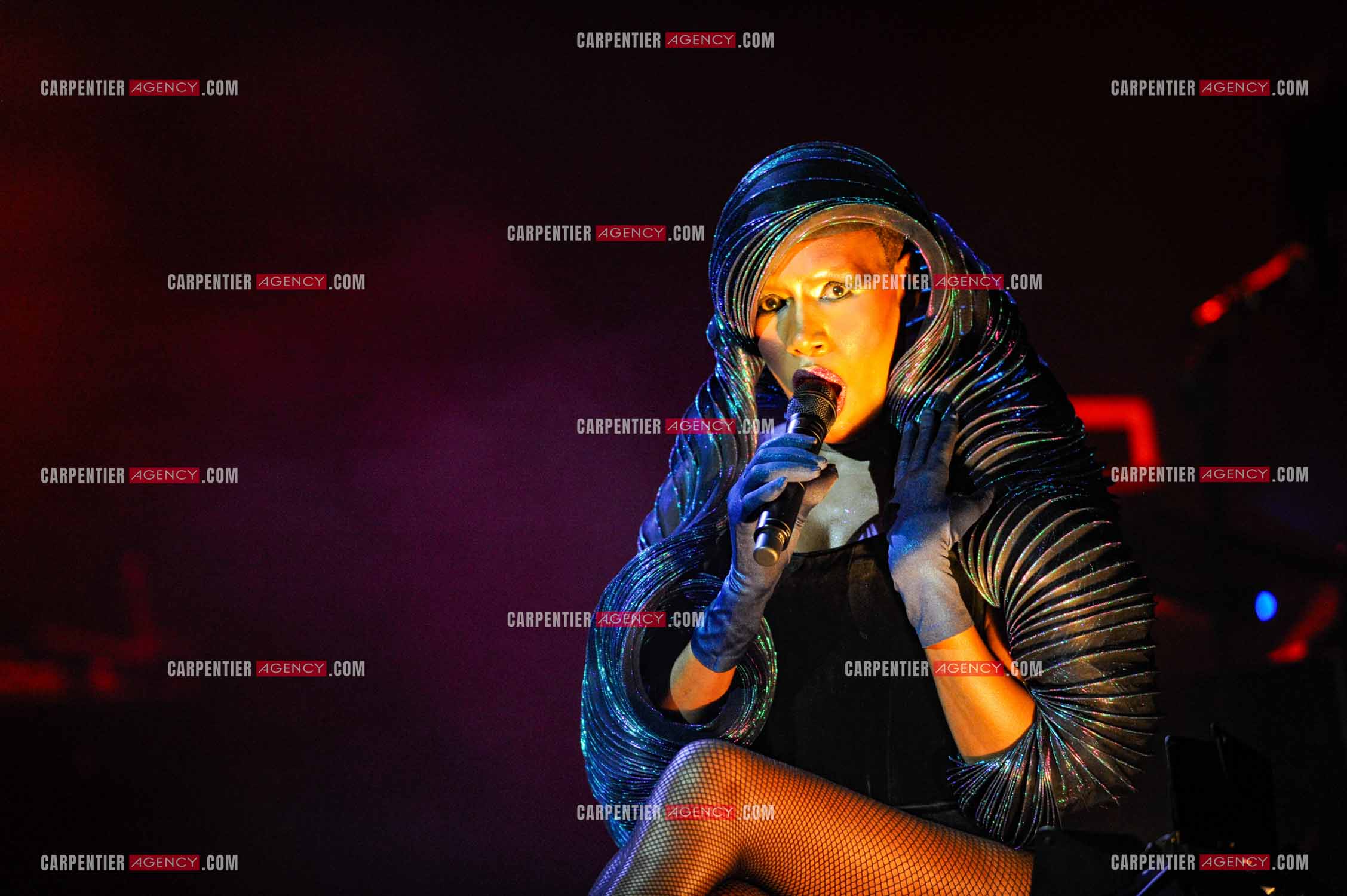 La chanteuse Grace Jones en concert au Grand Rex à Paris le 23 mars 2009.  ( Exclusif )