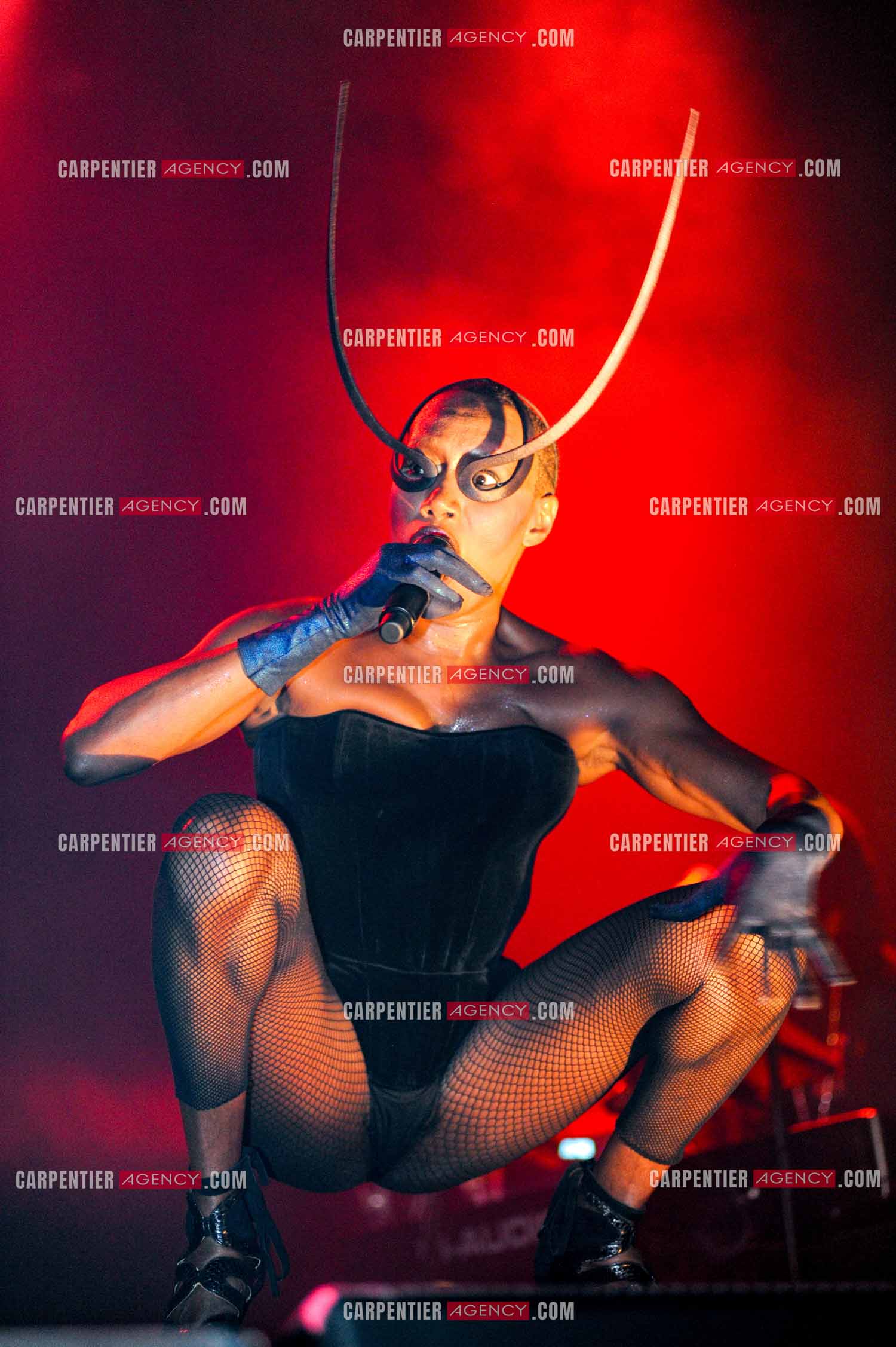 La chanteuse Grace Jones en concert au Grand Rex à Paris le 23 mars 2009.  ( Exclusif )