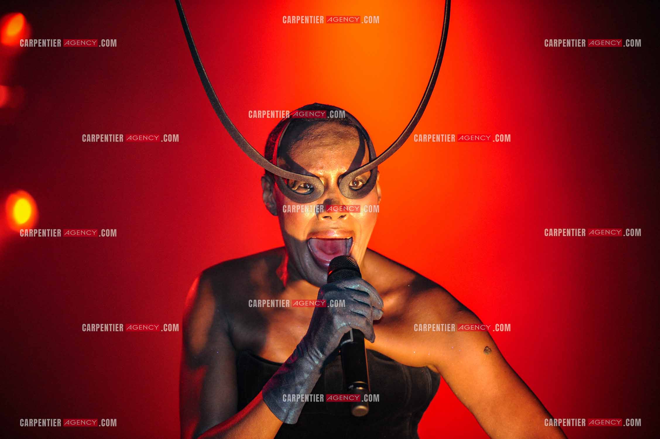 La chanteuse Grace Jones en concert au Grand Rex à Paris le 23 mars 2009.  ( Exclusif )