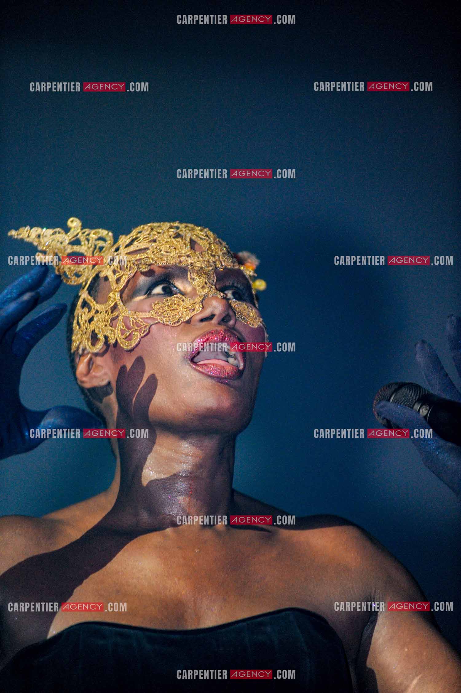 La chanteuse Grace Jones en concert au Grand Rex à Paris le 23 mars 2009.  ( Exclusif )