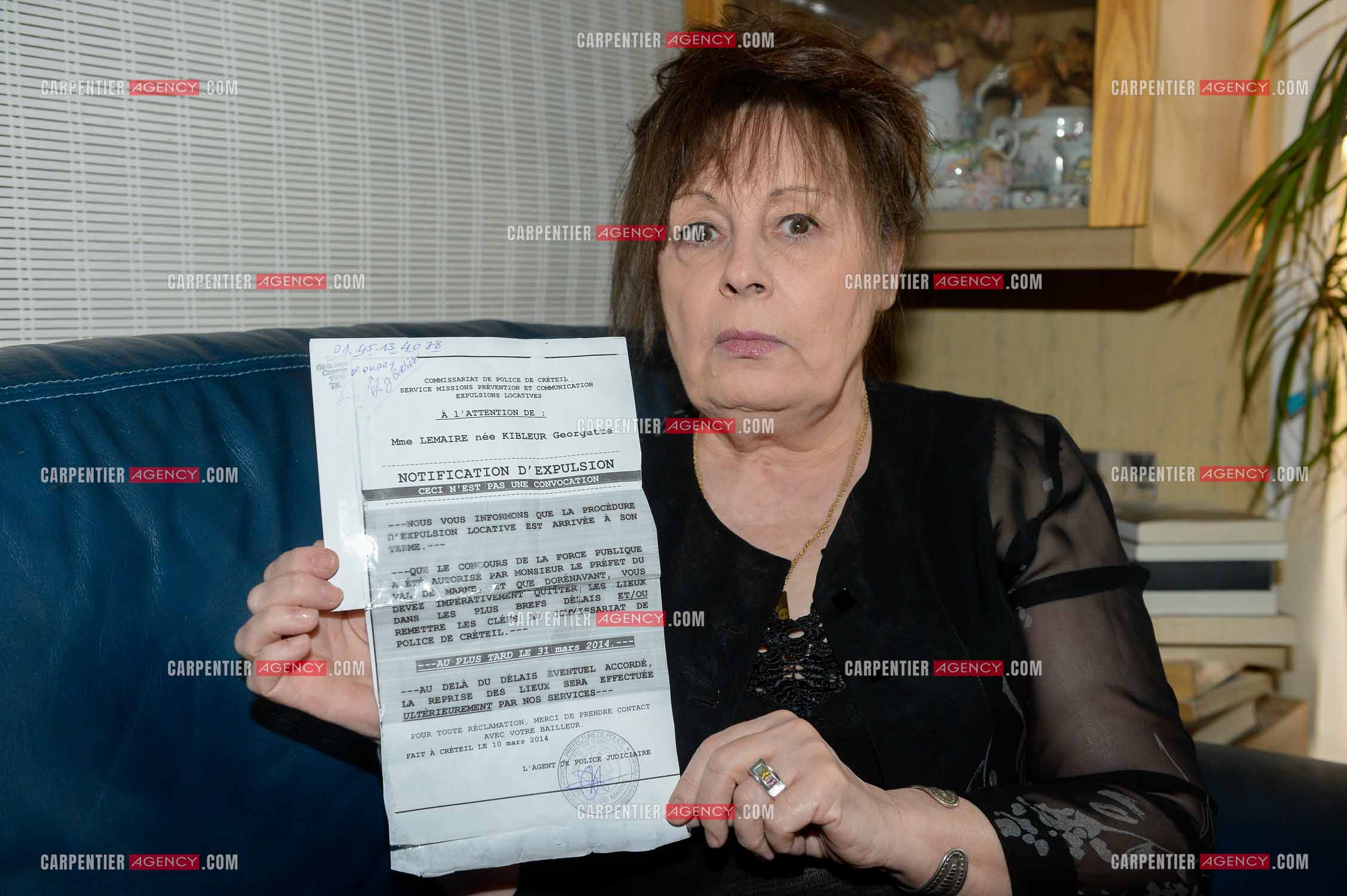 La chanteuse Georgette Lemaire menacé d'expulsion de son appartement situé a Créteil dans le Val-de-Marne.   ( Exclusif )