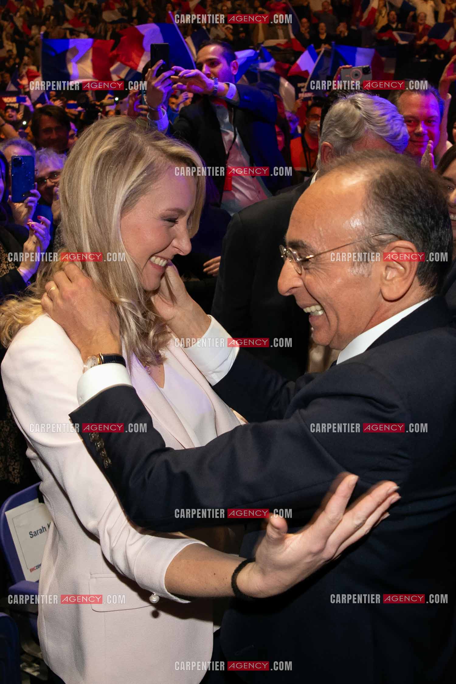 Alliance entre Marion Maréchal et Éric Zémour au Zénith de Toulon en 2022.