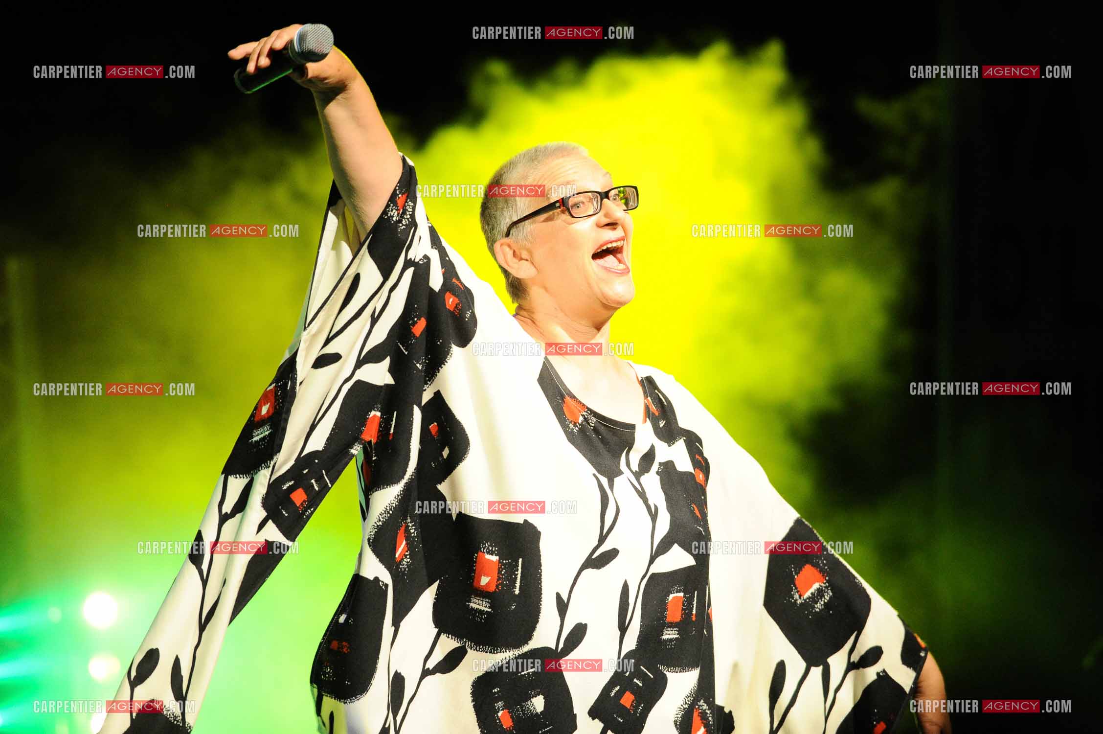 La chanteuse Claudie Fritsch-Mentrop dit Desireless en concert lors de la tournée Stars 80.