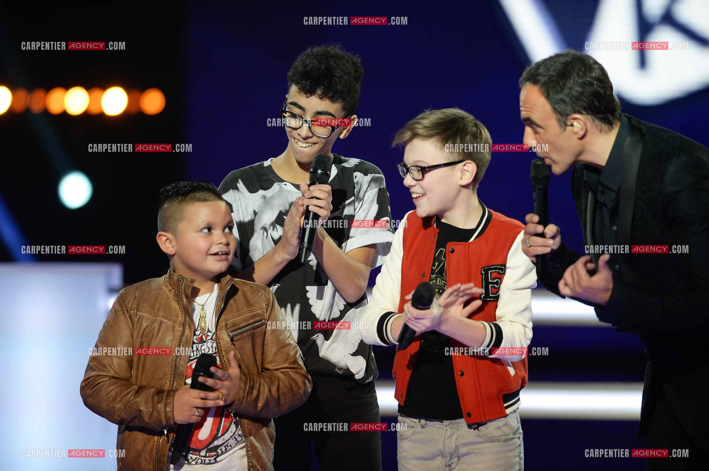 Le chanteur Bilal Hassani en tant que candidat pour les battles de  l'émission “ The Voice Kid's “ du 3 janvier 2015 présentée par l'animateur Nikos Aliagas.    ( Exclusif )