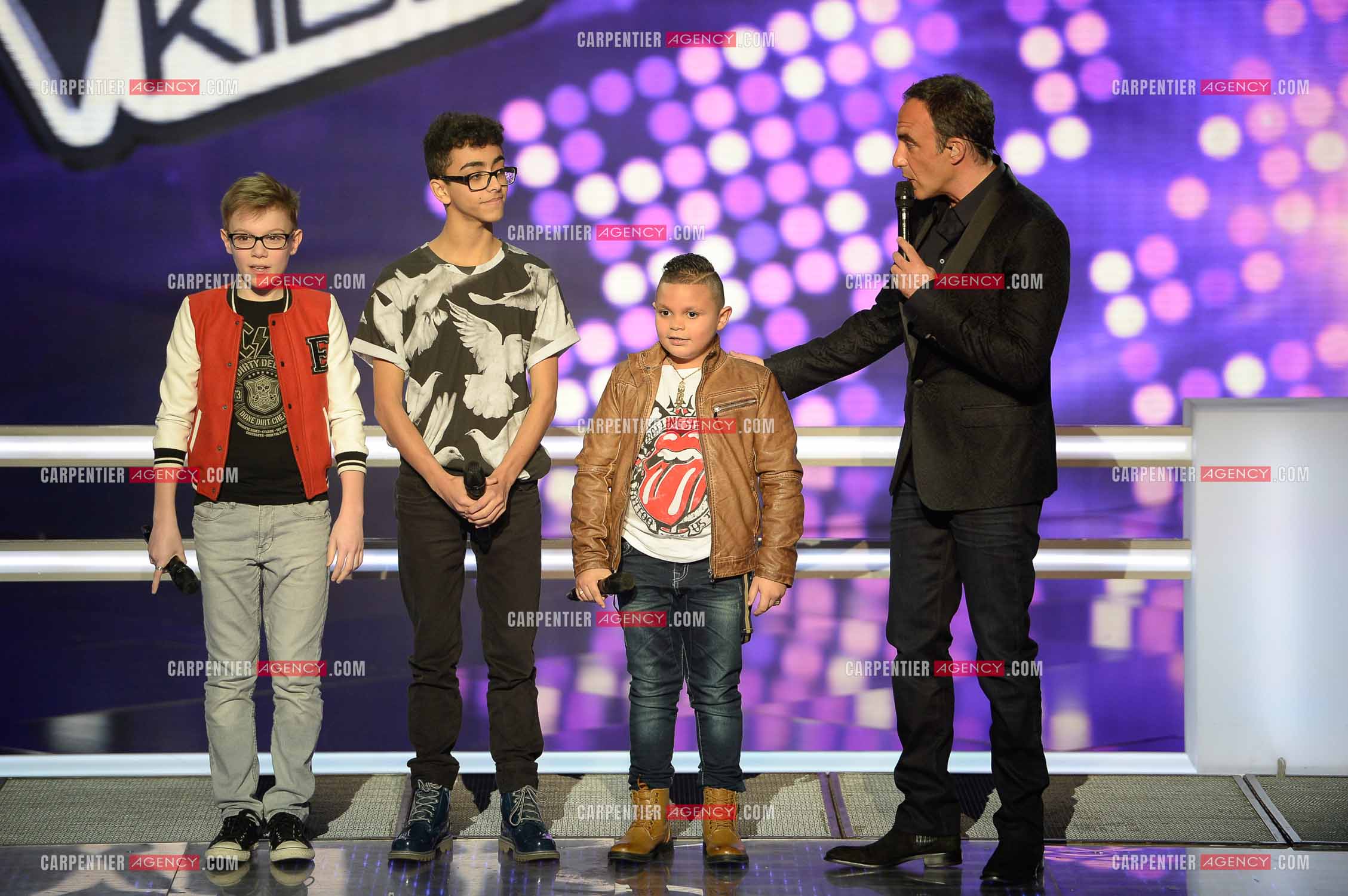 Le chanteur Bilal Hassani en tant que candidat pour les battles de  l'émission “ The Voice Kid's “ du 3 janvier 2015 présentée par l'animateur Nikos Aliagas.    ( Exclusif )