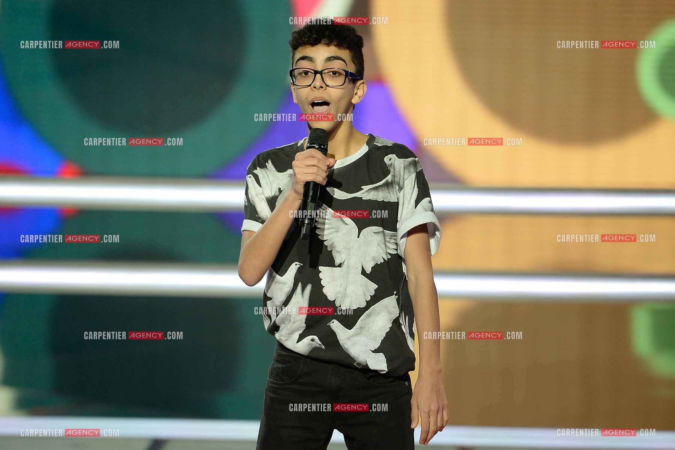 Le chanteur Bilal Hassani en tant que candidat pour les battles de  l'émission “ The Voice Kid's “ du 3 janvier 2015.    ( Exclusif )