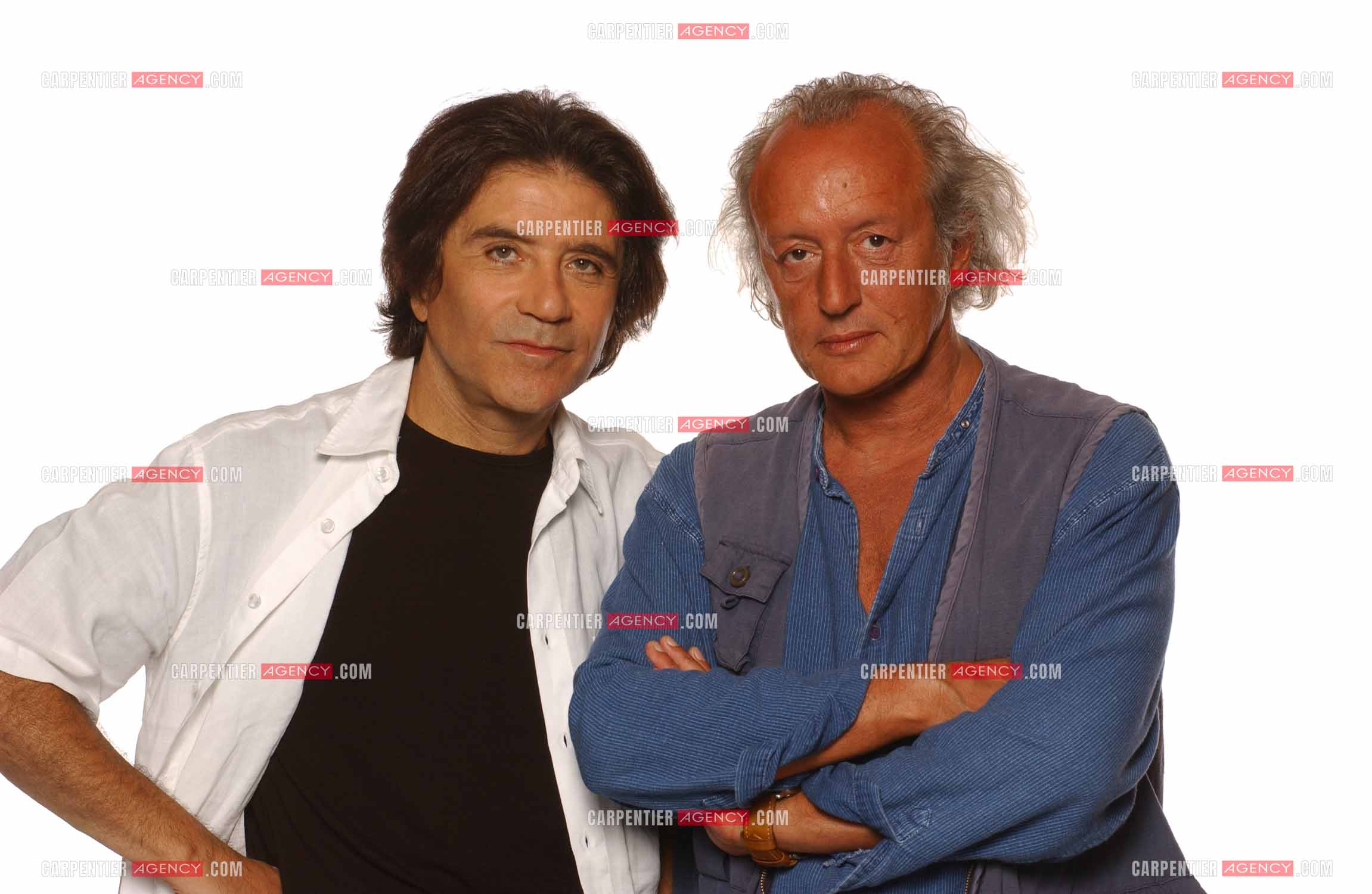 Cyril Assous et Didier Barbelivien, musiciens et auteurs-compositeurs de la comédie musicale " LES ENFANTS DU SOLEIL “.   ( Exclusif )