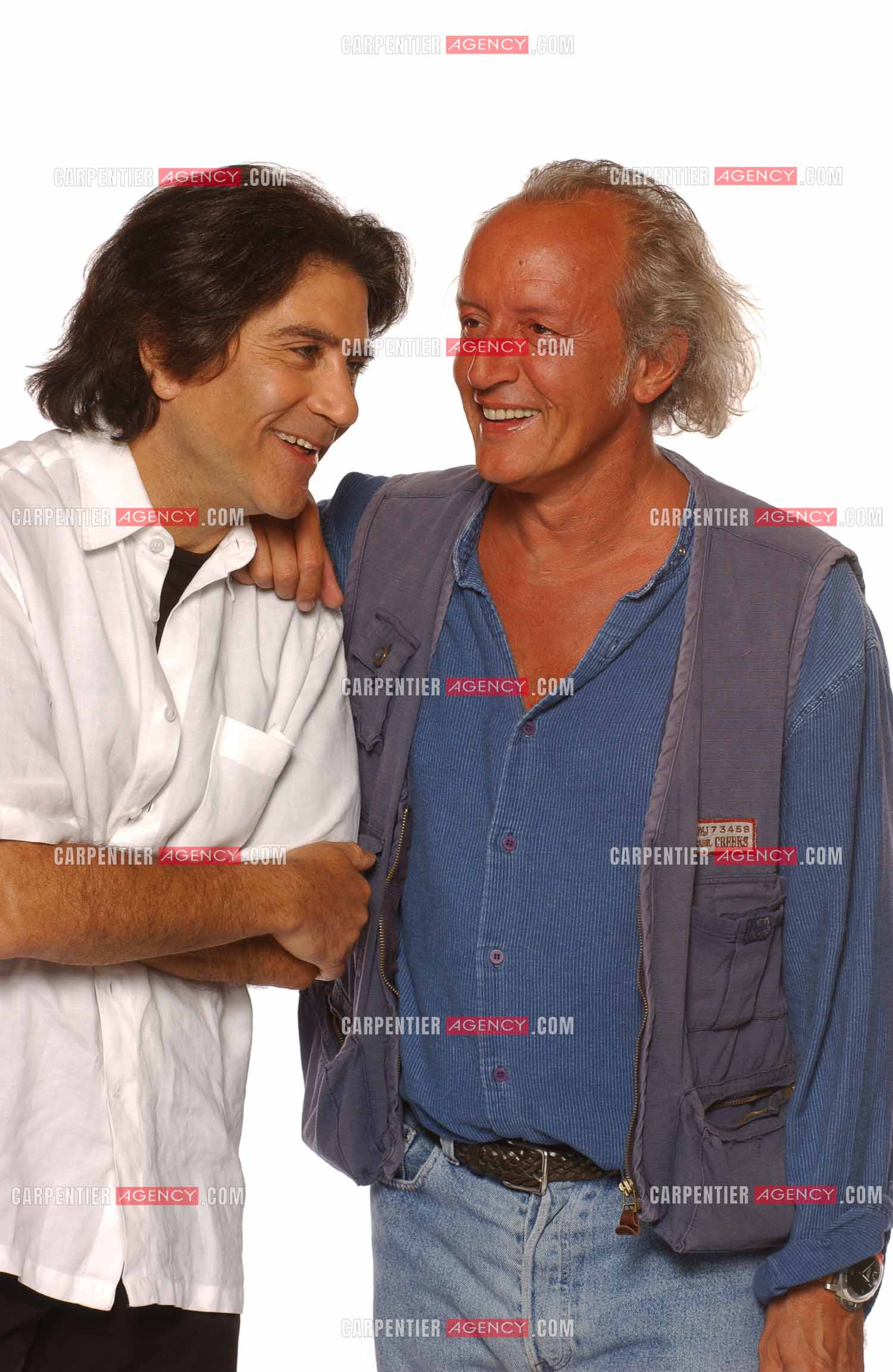 Cyril Assous et Didier Barbelivien, musiciens et auteurs-compositeurs de la comédie musicale " LES ENFANTS DU SOLEIL “.   ( Exclusif )