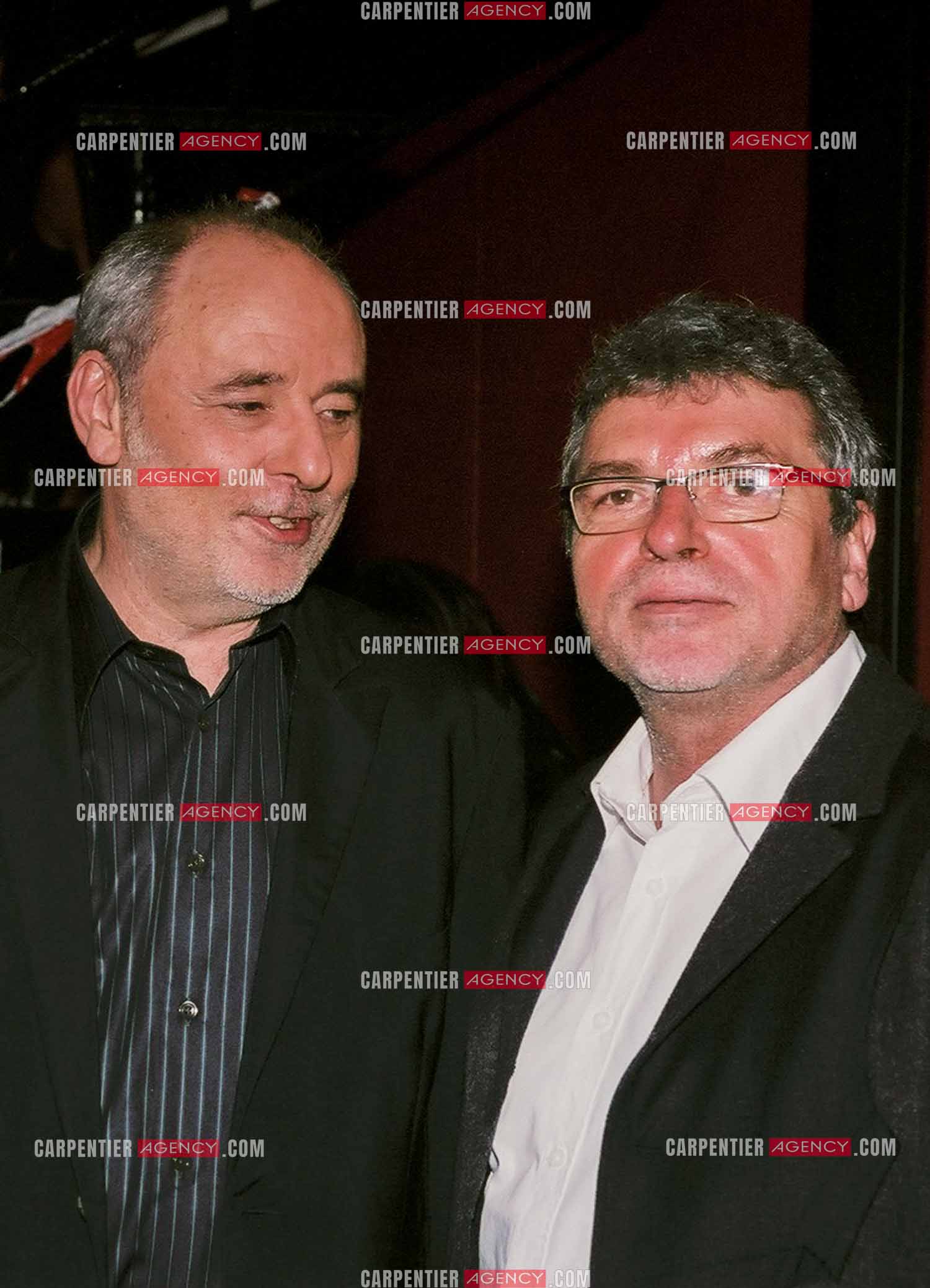 Le chanteur Maxime Leforestier et le directeur du Zénith de Paris Daniel Colling. (Exclusif )