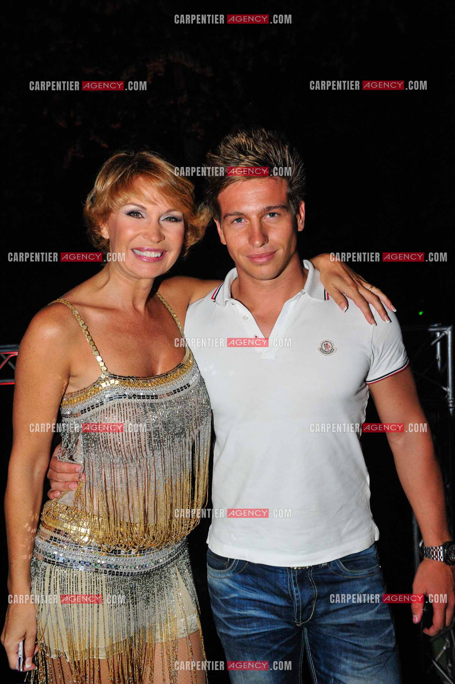 Le DJ Mickaël Vendetta avec la chanteuse Marlène Mourreau.  ( Exclusif )