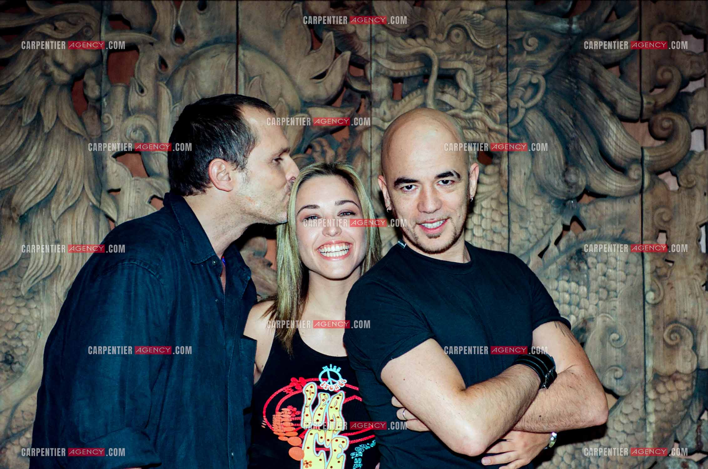 La chanteuse Natasha St-Pier et Miguel Bosé dans le studio d'enregistrement de Pascal Obispo à Suresnes.    ( Exclusif )