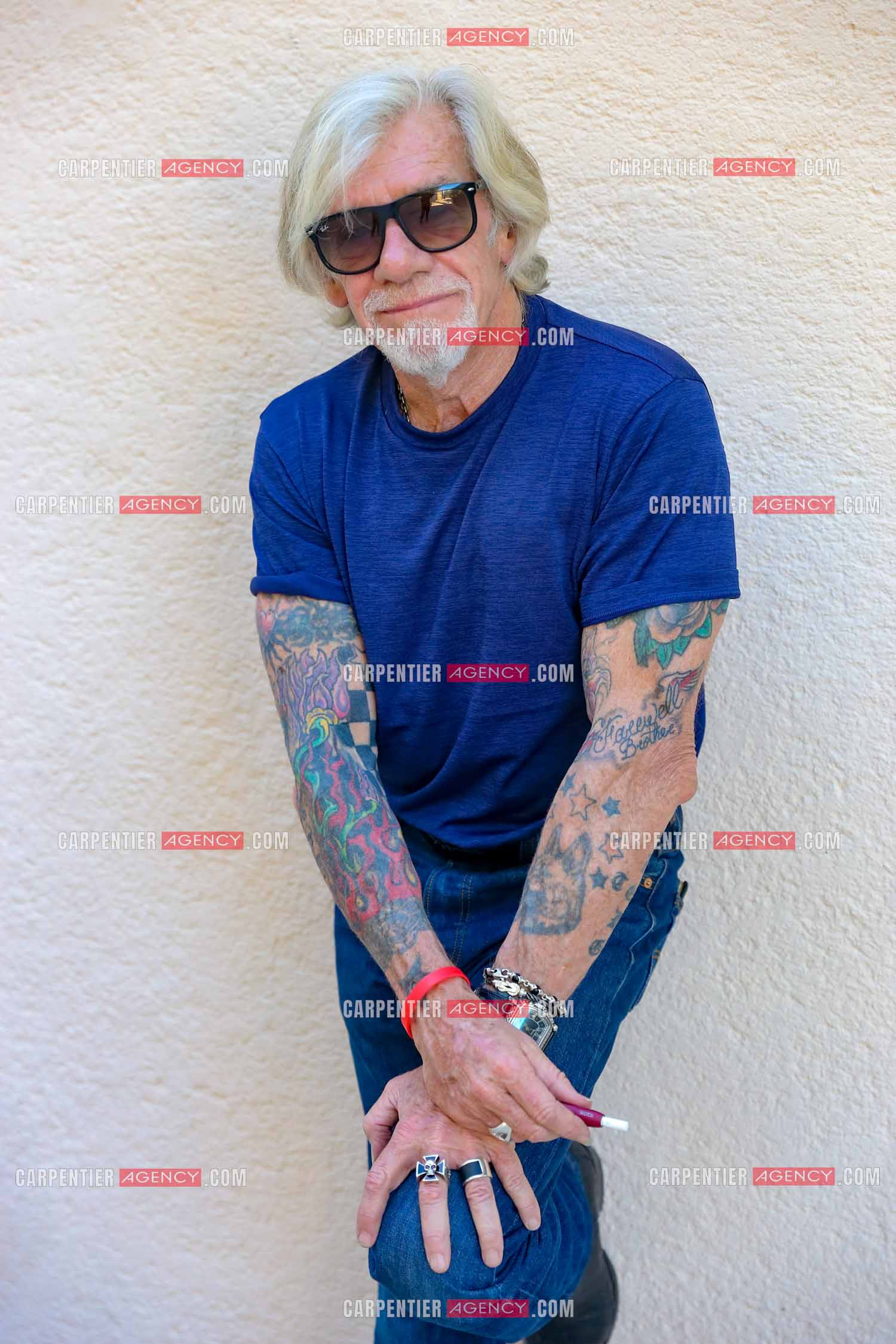 Le chanteur Pierre Billon au théâtre de verdure a Ramatuelle.  ( Exclusif )