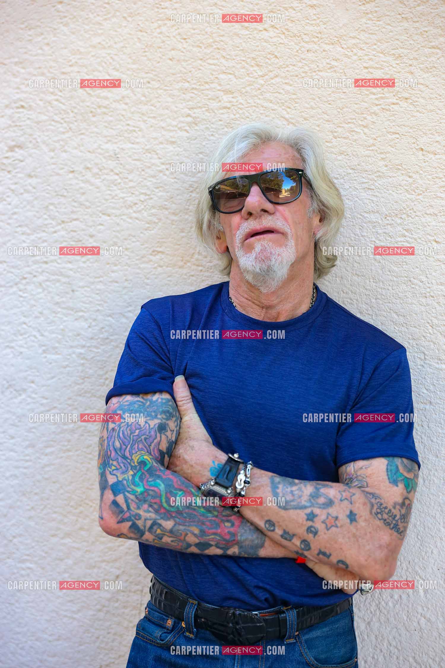 Le chanteur Pierre Billon au théâtre de verdure a Ramatuelle.  ( Exclusif )